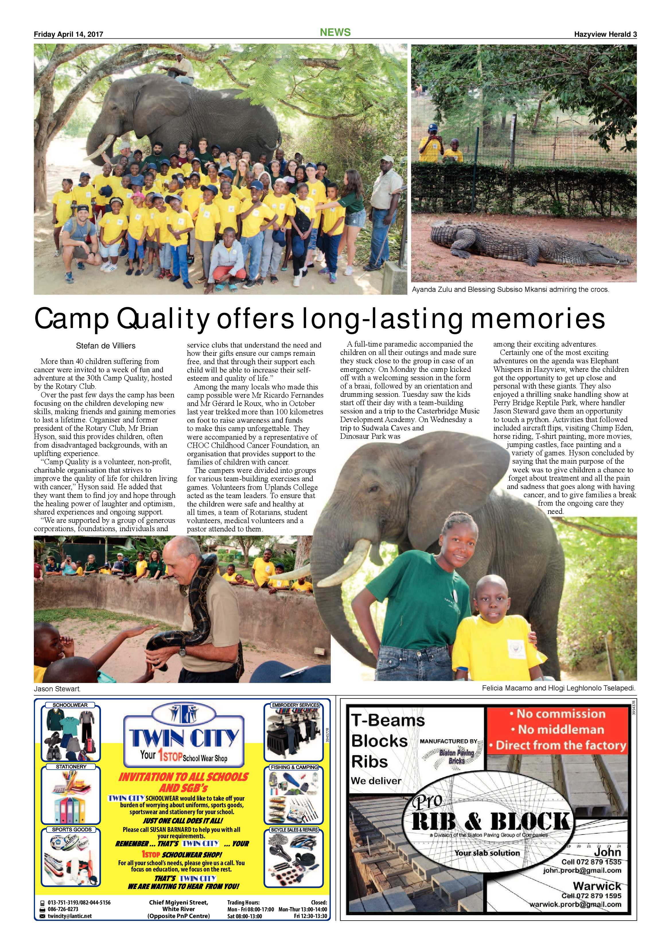 Hazyview Herald 14 April 2017 page 3