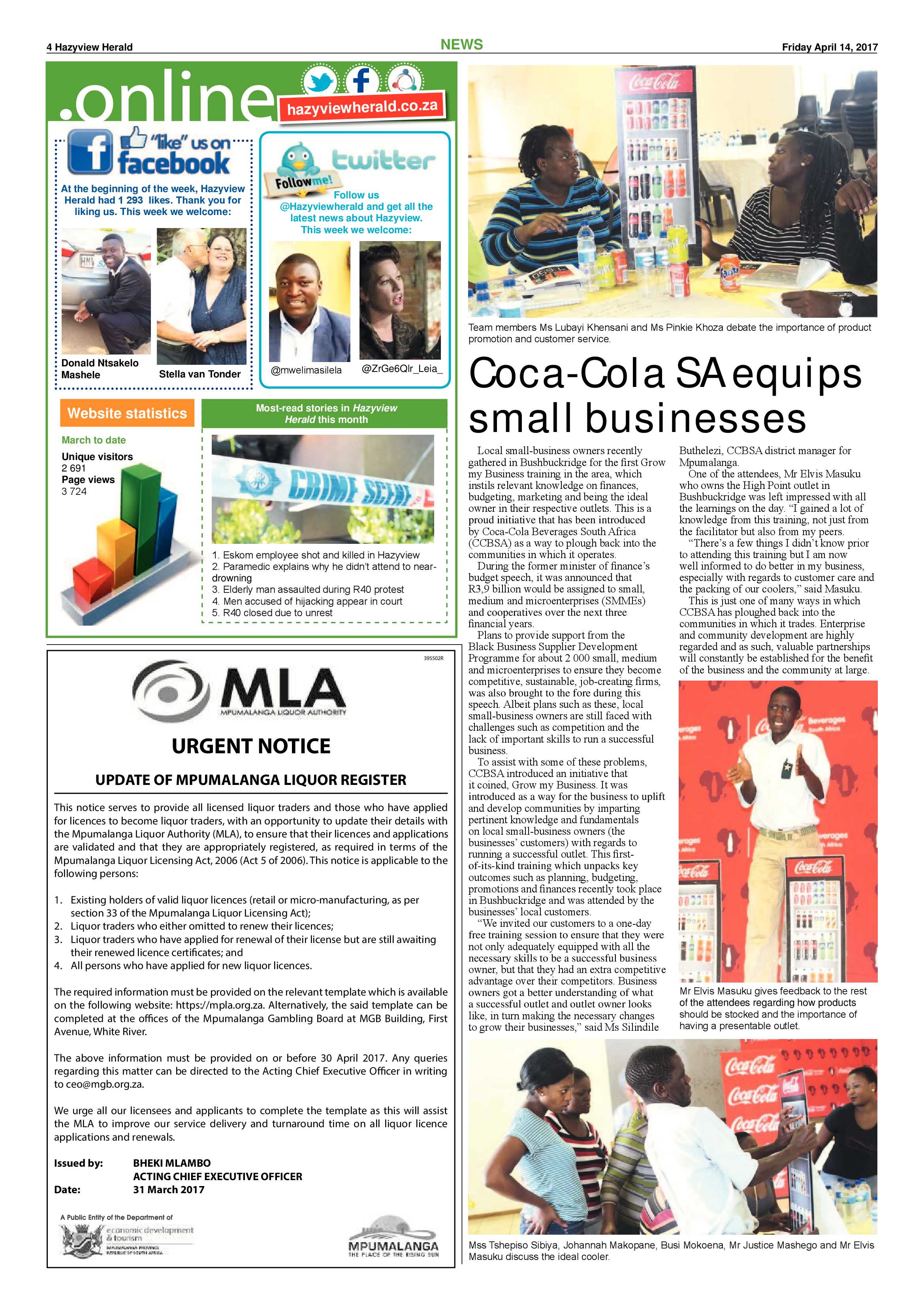 Hazyview Herald 14 April 2017 page 4