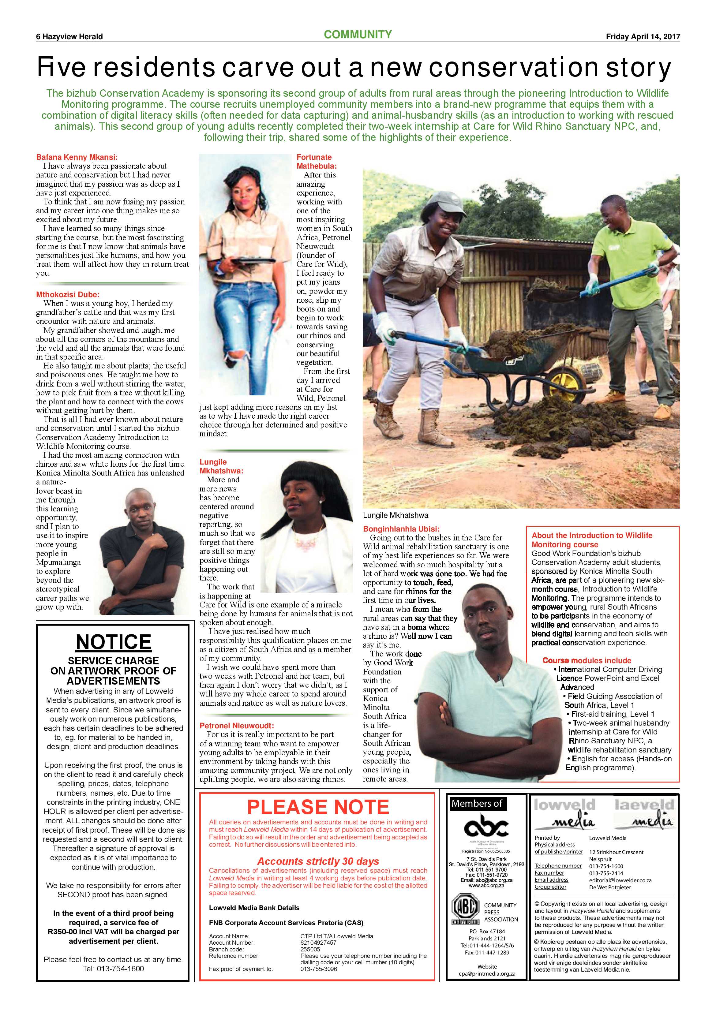 Hazyview Herald 14 April 2017 page 6
