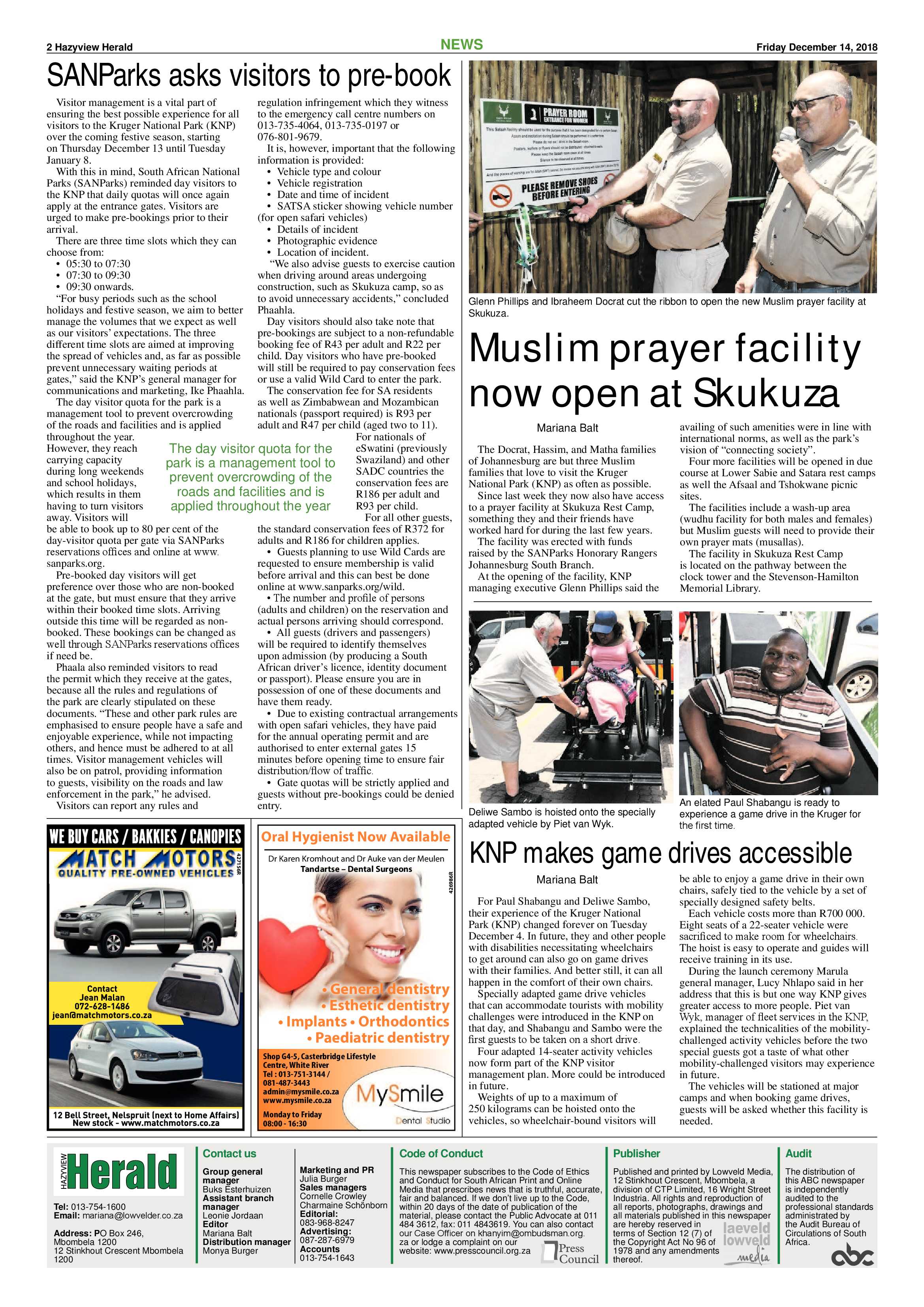 Hazyview Herald 14 December 2018 page 2
