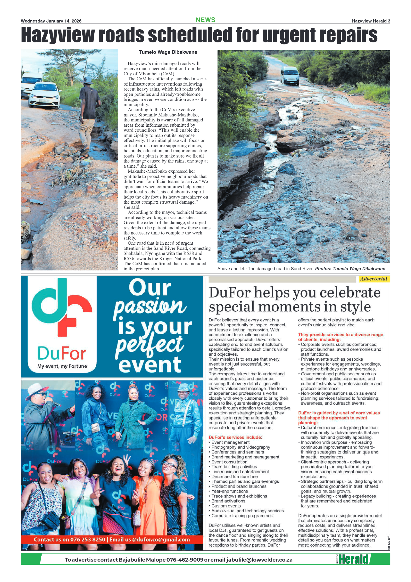 Hazyview Herald 14 January 2026 page 3