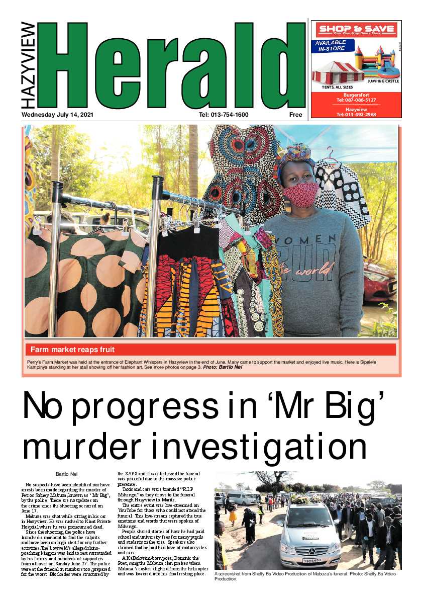Hazyview Herald 14 July 2021 page 1