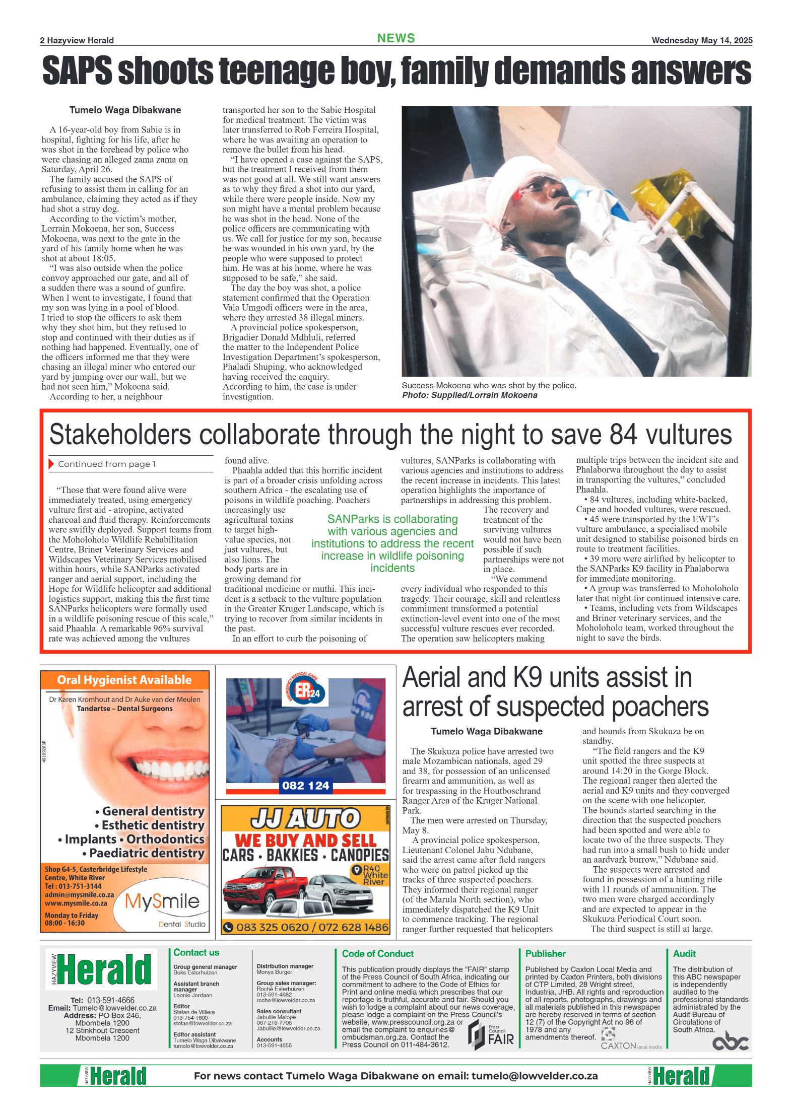 Hazyview Herald 14 May 2025 page 2