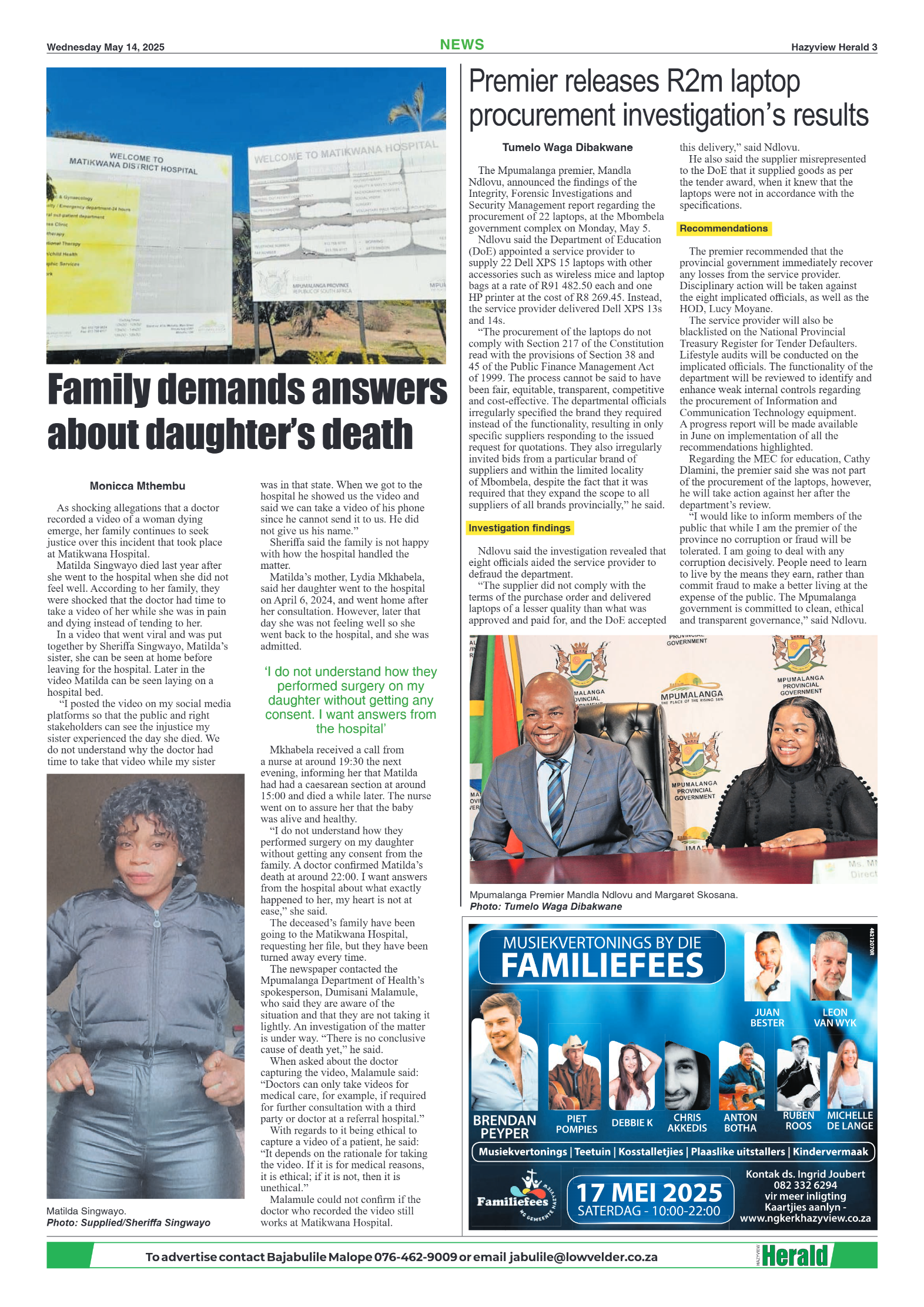 Hazyview Herald 14 May 2025 page 3