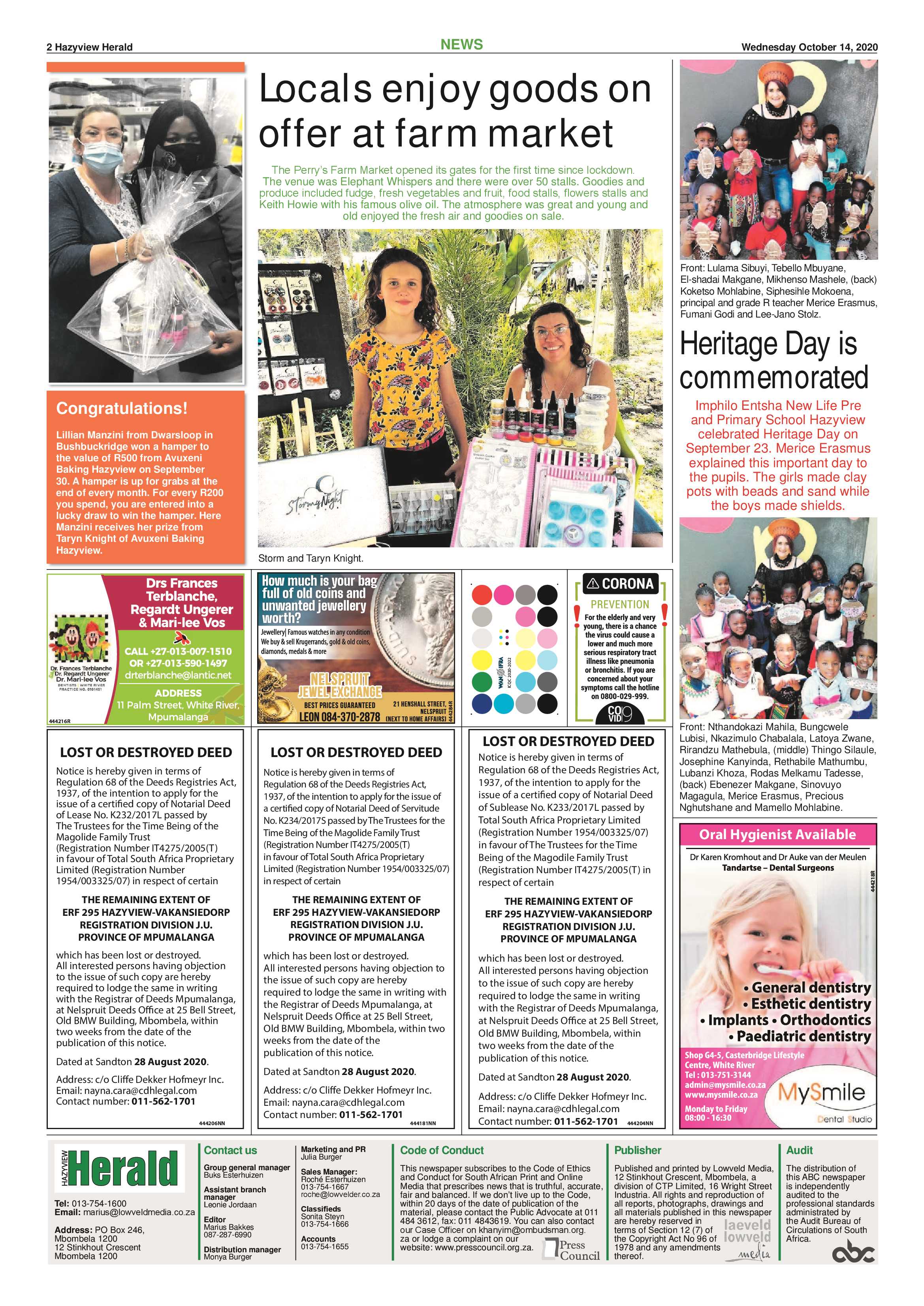 Hazyview Herald 14 October 2020 page 2