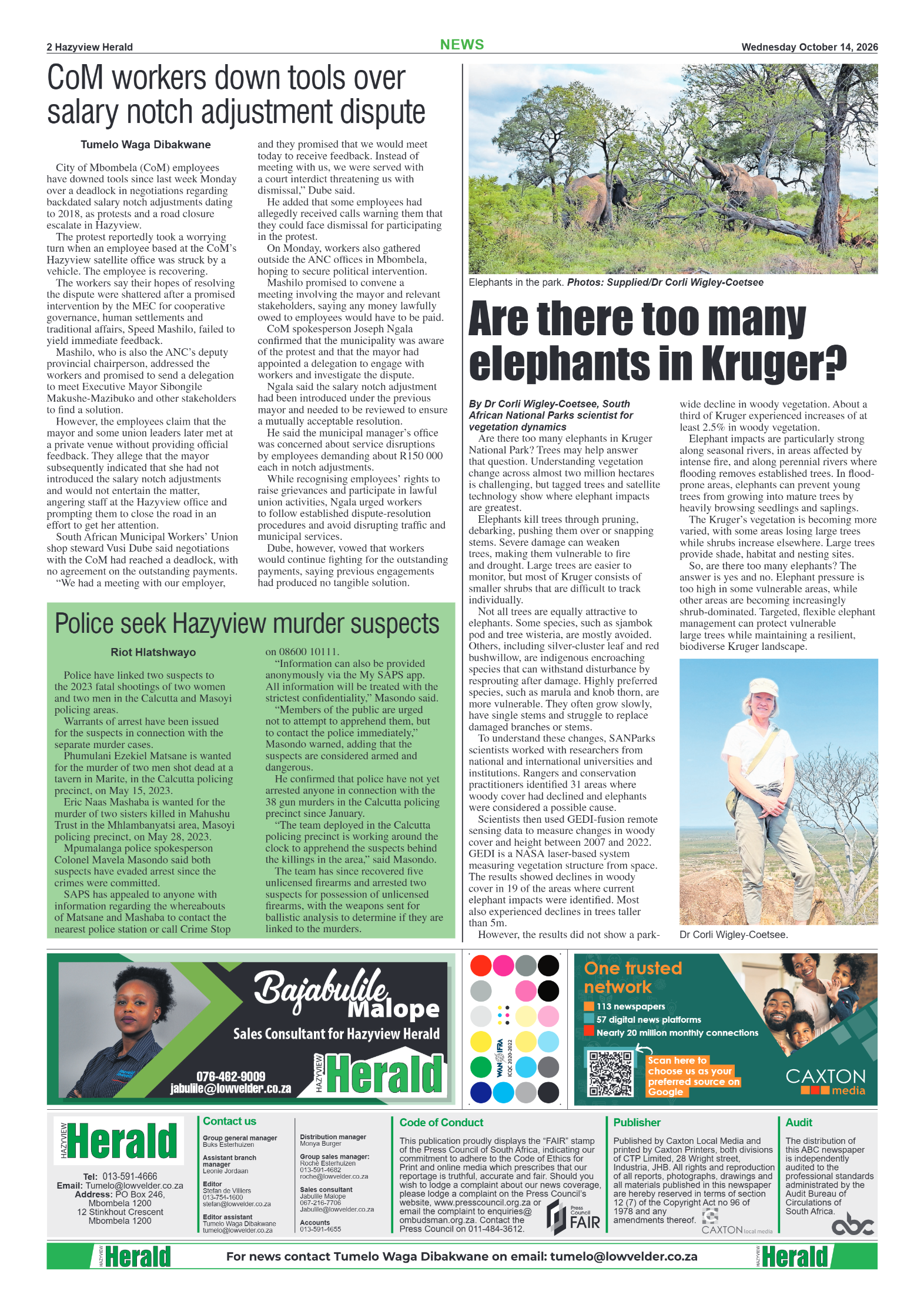 Hazyview Herald 14 October 2026 page 2