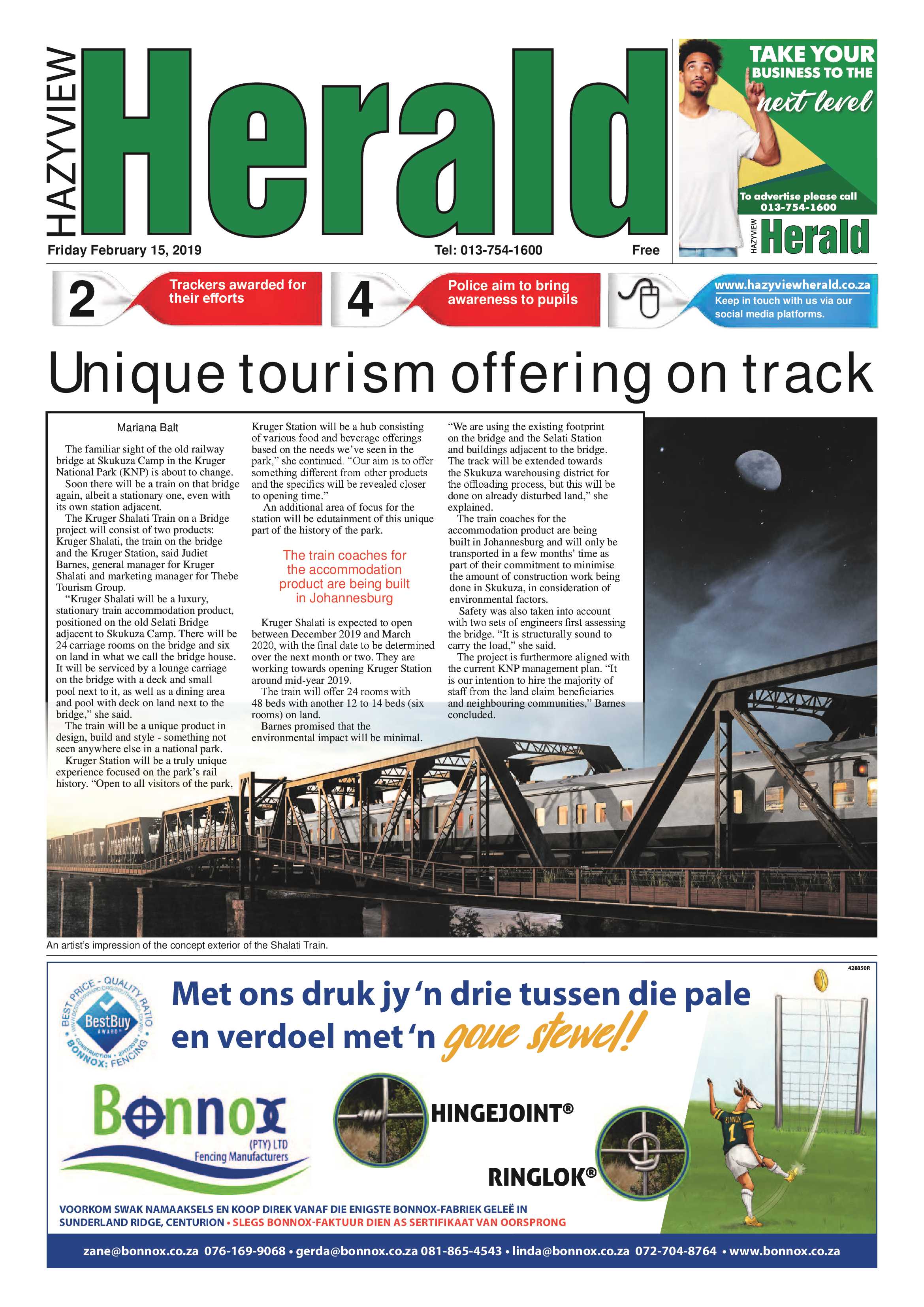Hazyview Herald 15 February 2019 page 1