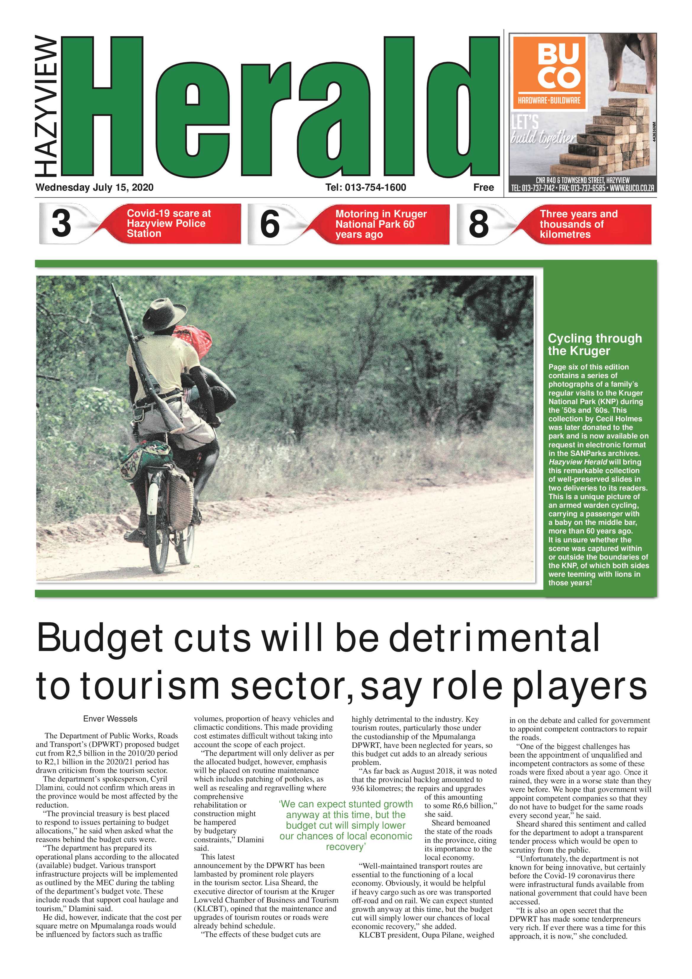 Hazyview Herald 15 July 2020 page 1