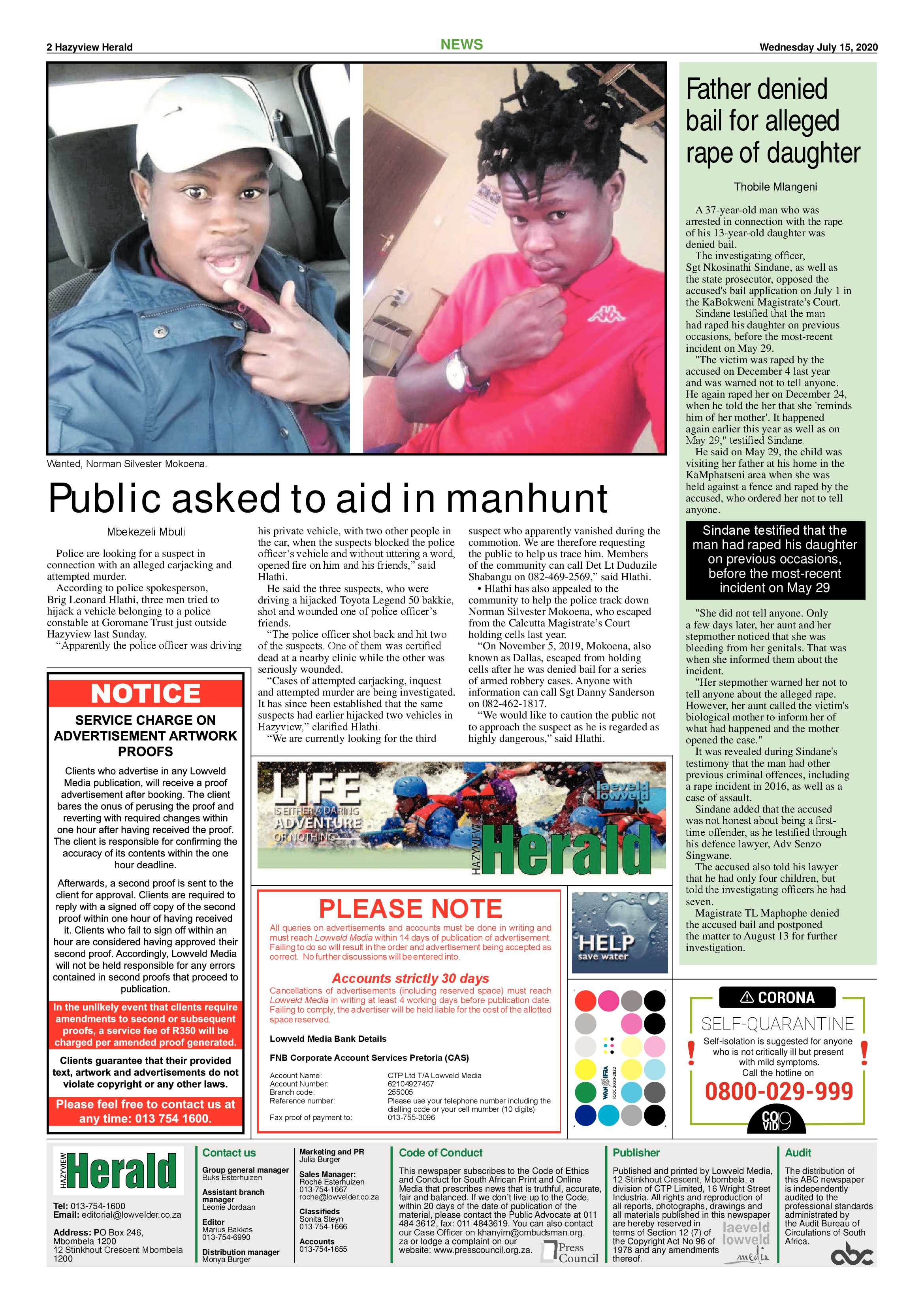 Hazyview Herald 15 July 2020 page 2
