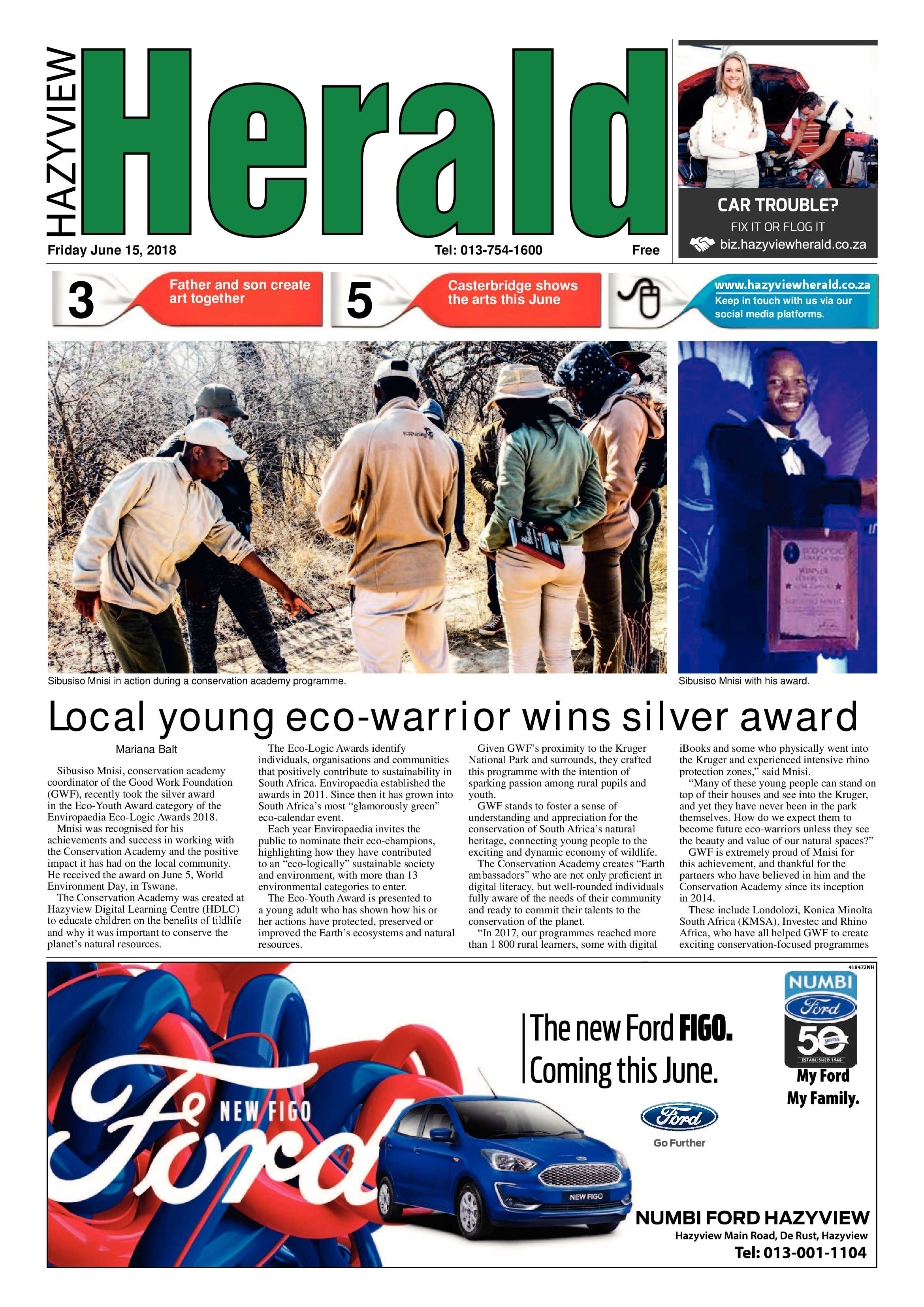 Hazyview Herald 15 June 2018 page 1