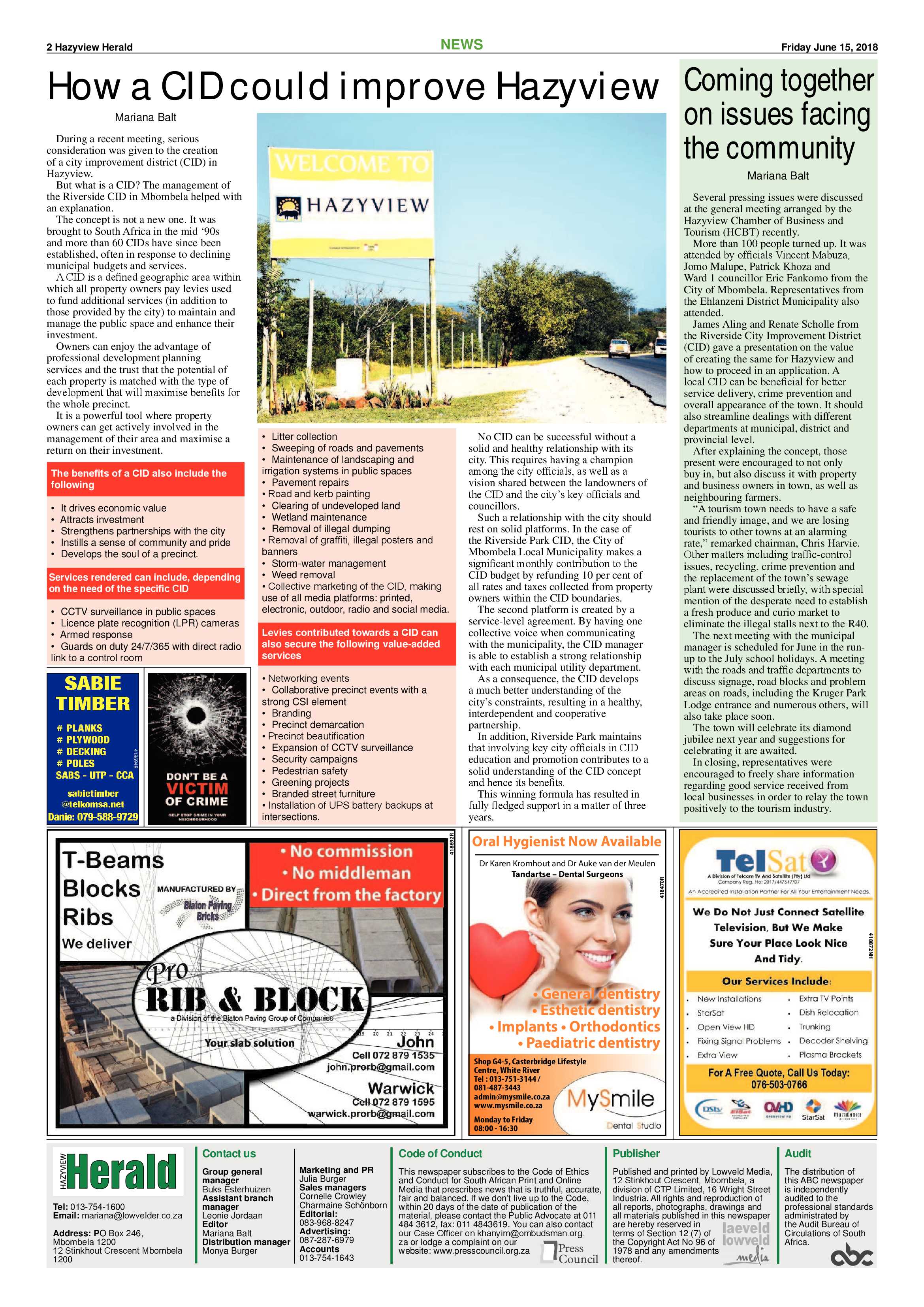 Hazyview Herald 15 June 2018 page 2