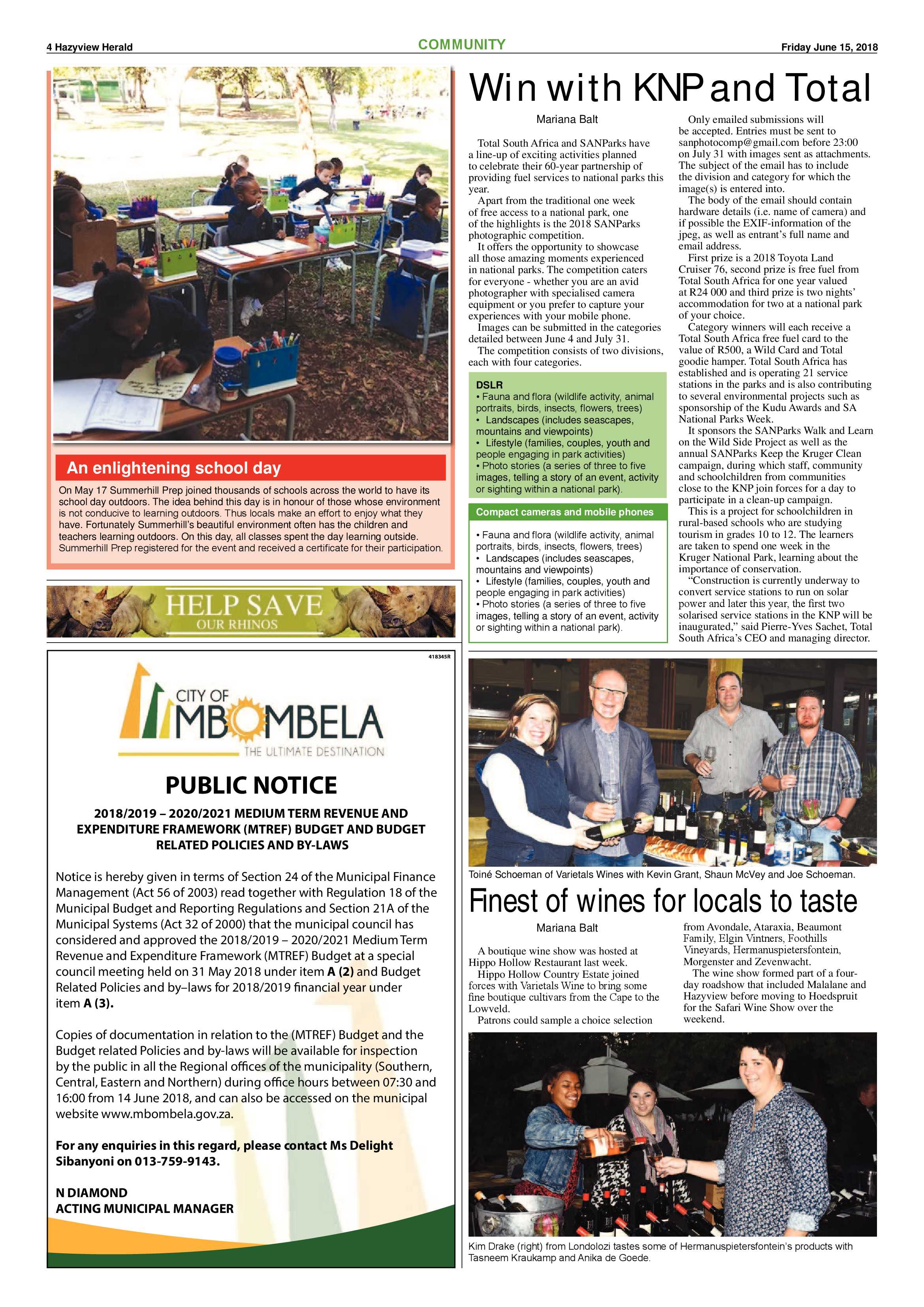 Hazyview Herald 15 June 2018 page 4