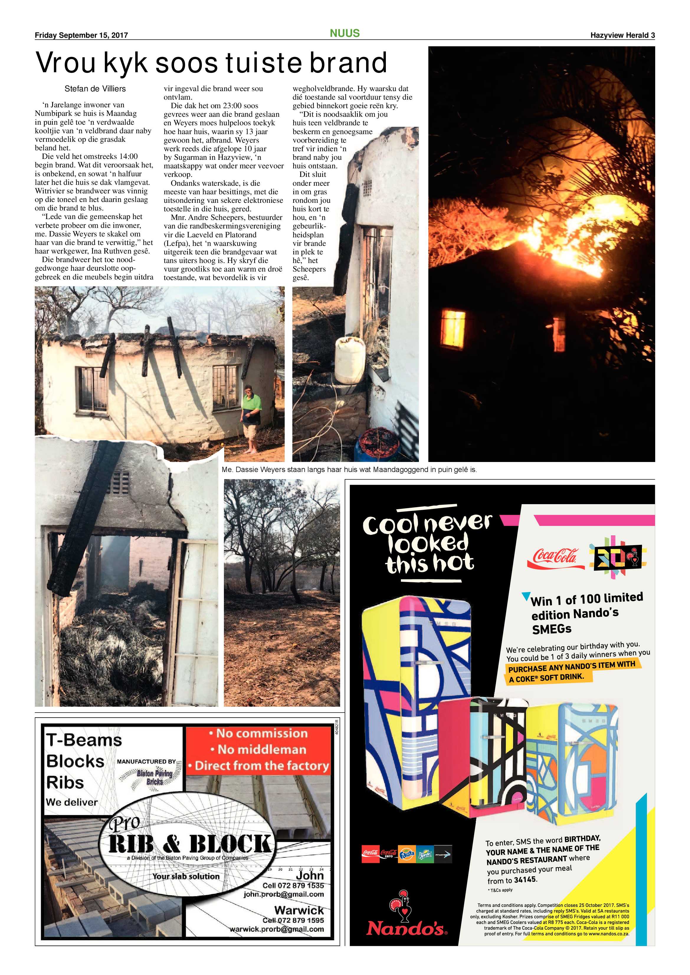 Hazyview Herald 15 September 2017 page 3