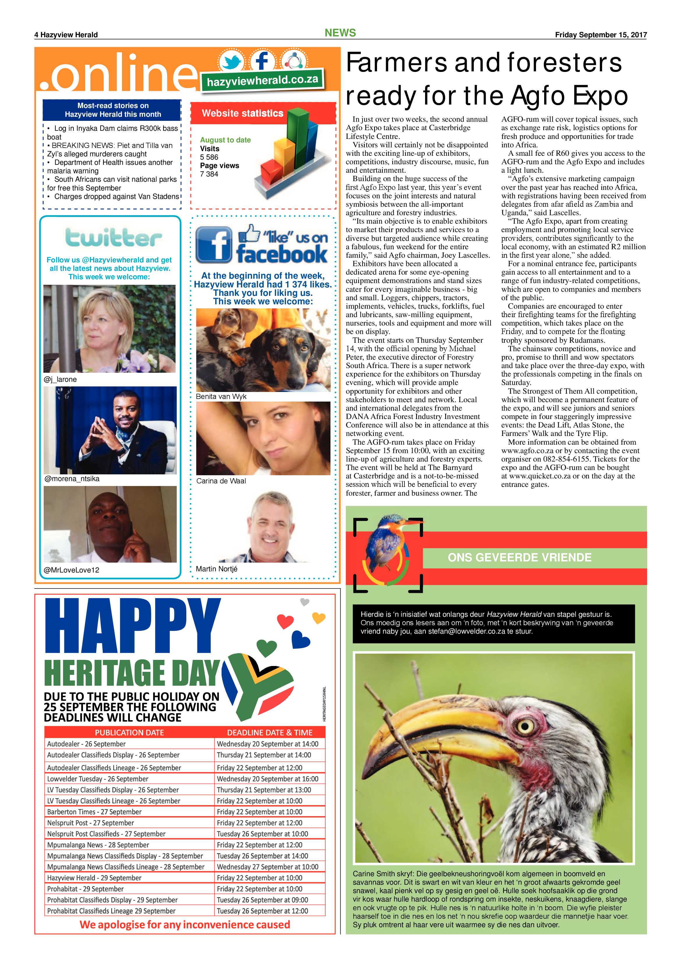 Hazyview Herald 15 September 2017 page 4