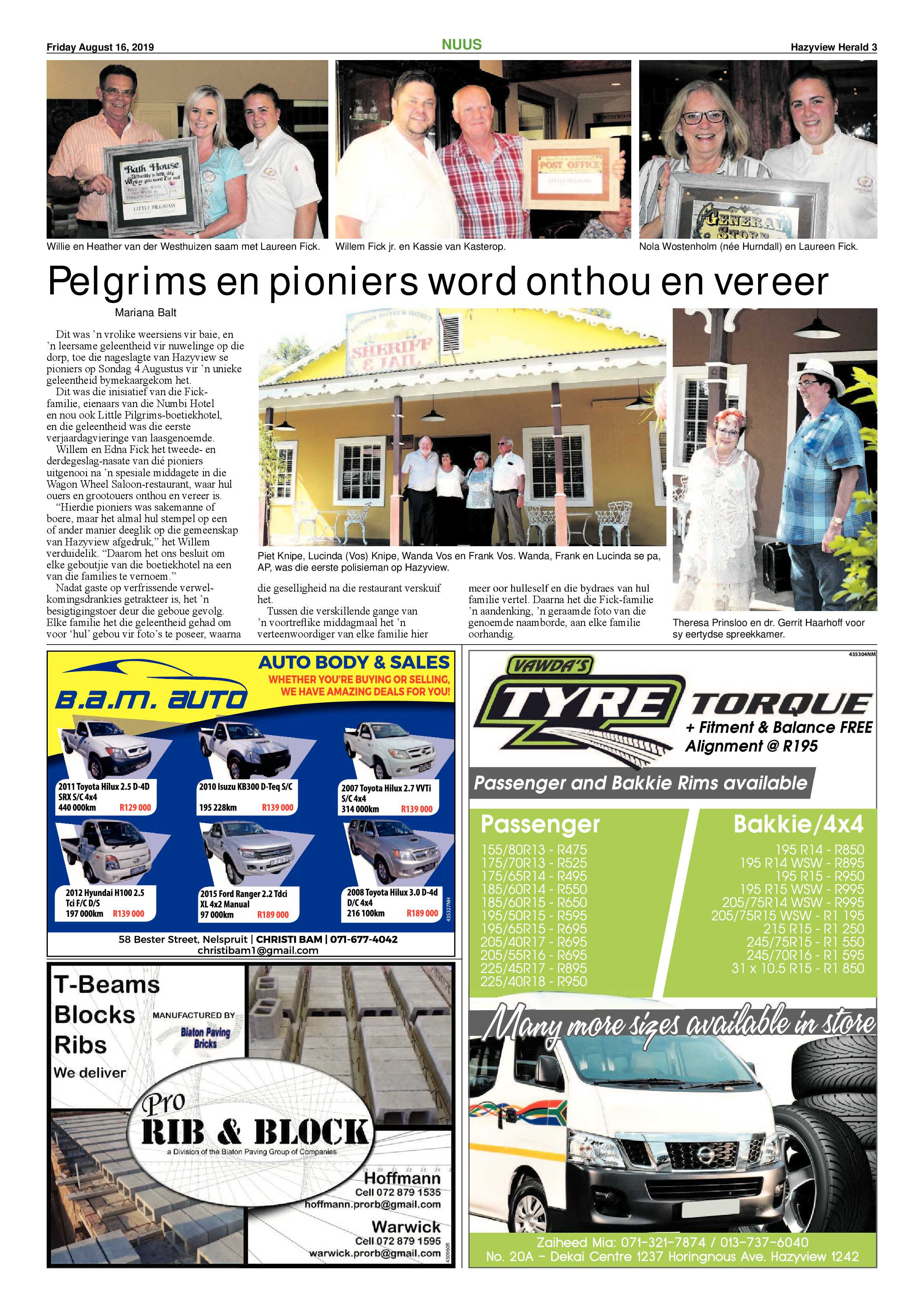 Hazyview Herald 16 August 2019 page 3