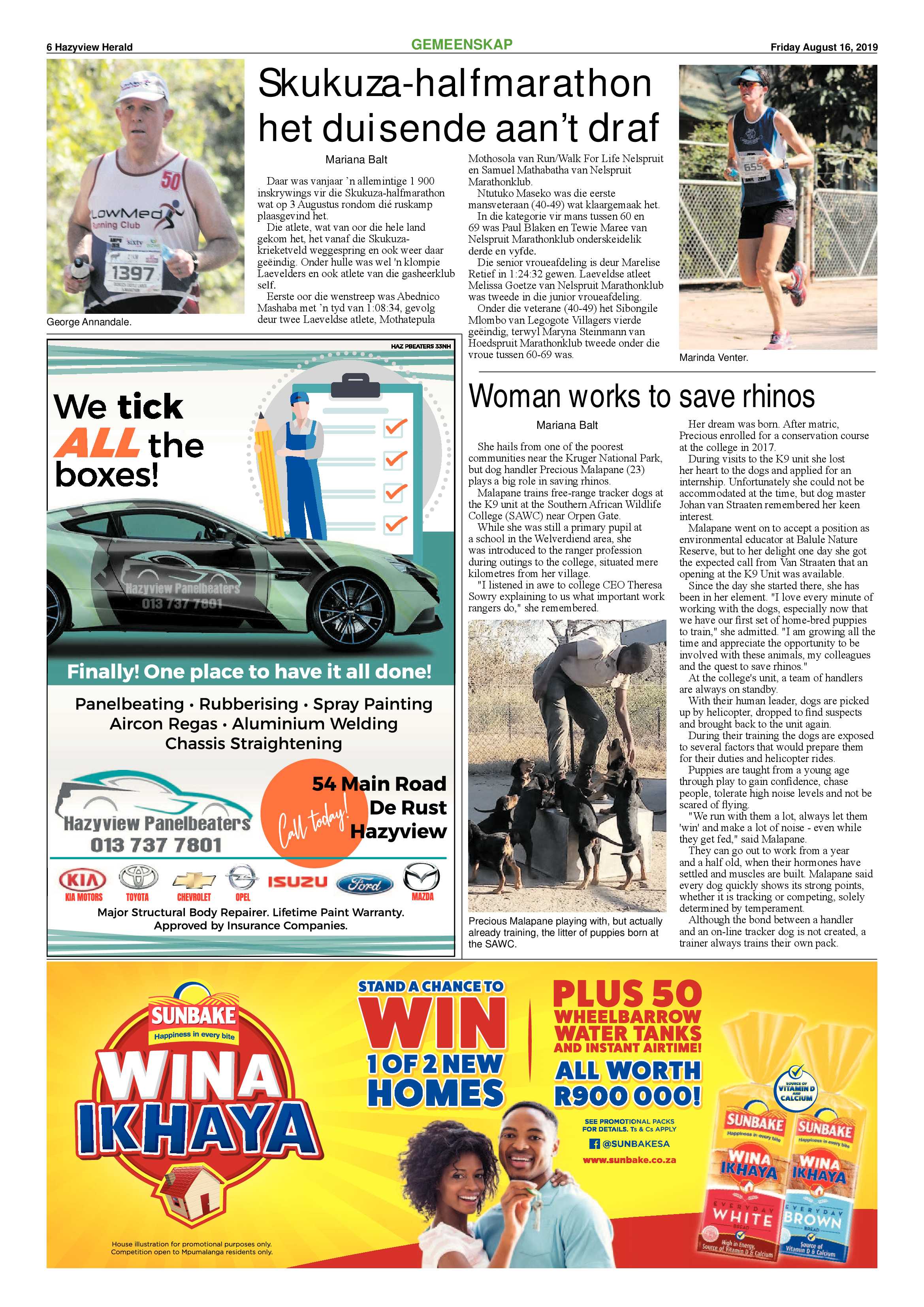 Hazyview Herald 16 August 2019 page 6