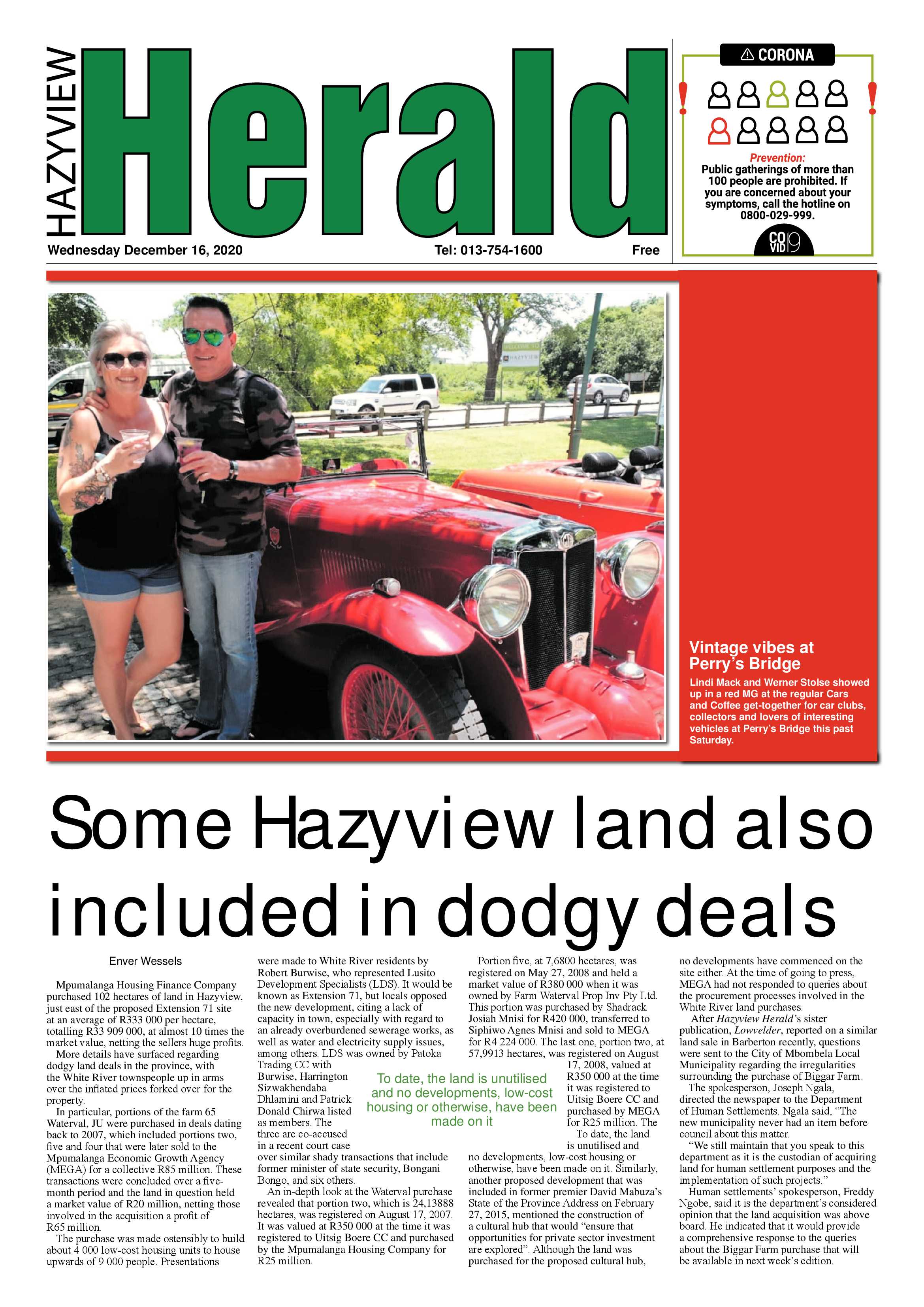 Hazyview Herald 16 December 2020 page 1