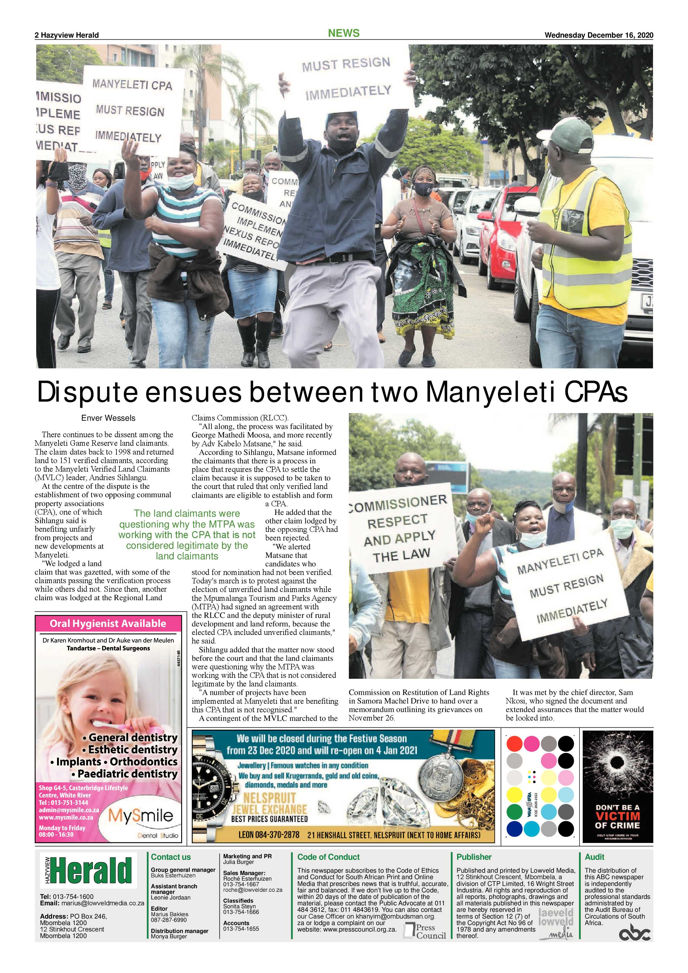 Hazyview Herald 16 December 2020 page 2