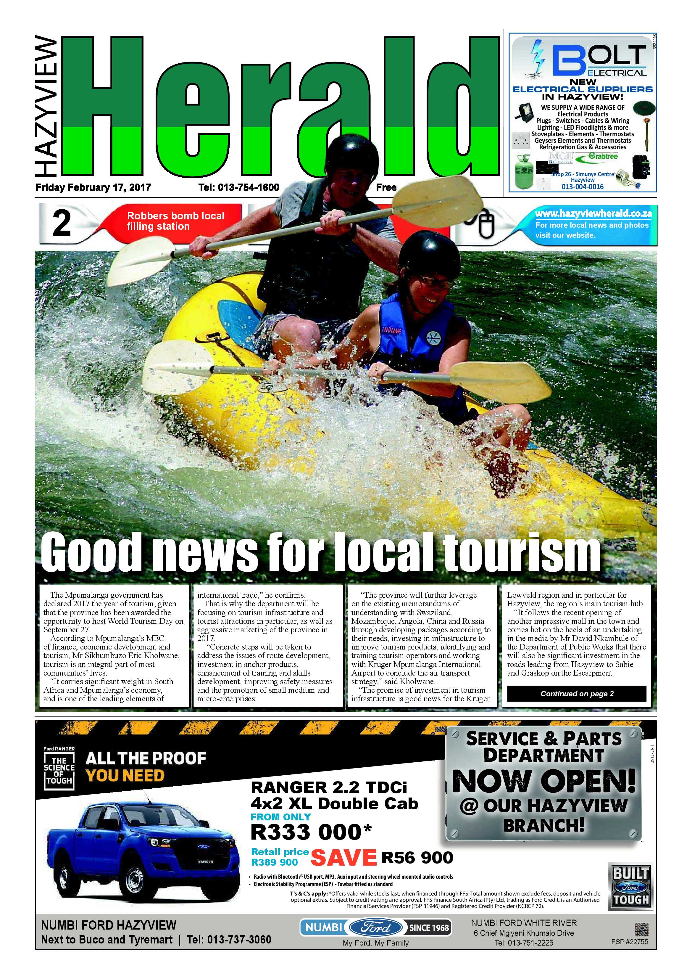 Hazyview Herald 17 February 2017 page 1
