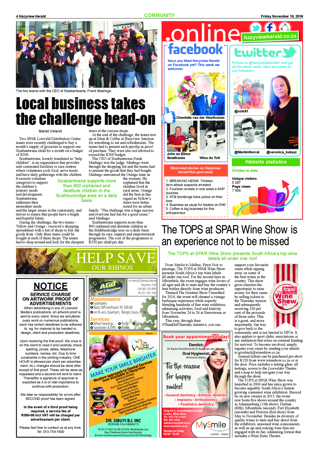 Hazyview Herald 18 November 2016 page 4