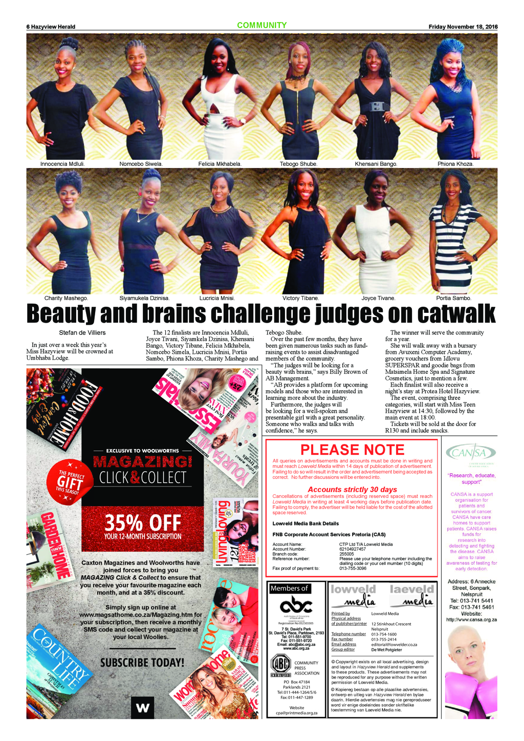 Hazyview Herald 18 November 2016 page 6