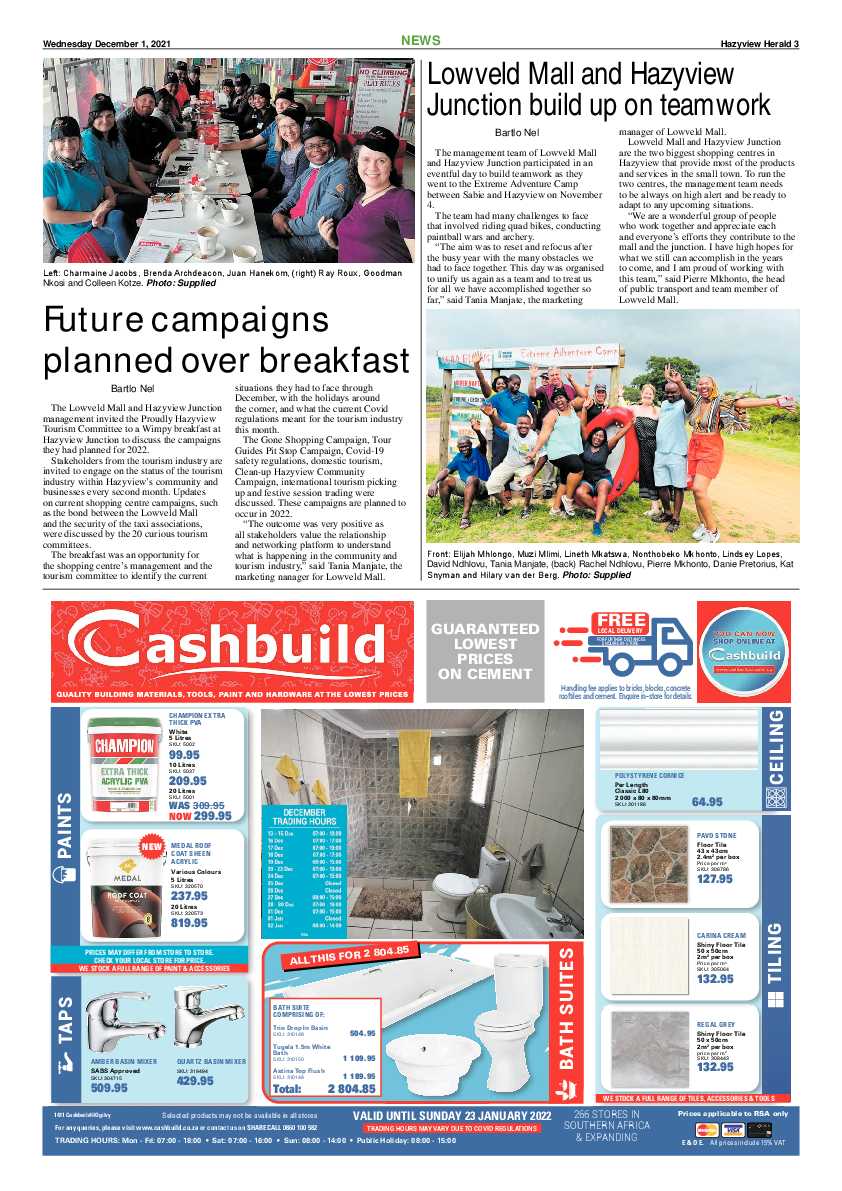 Hazyview Herald 1 December 2021 page 3