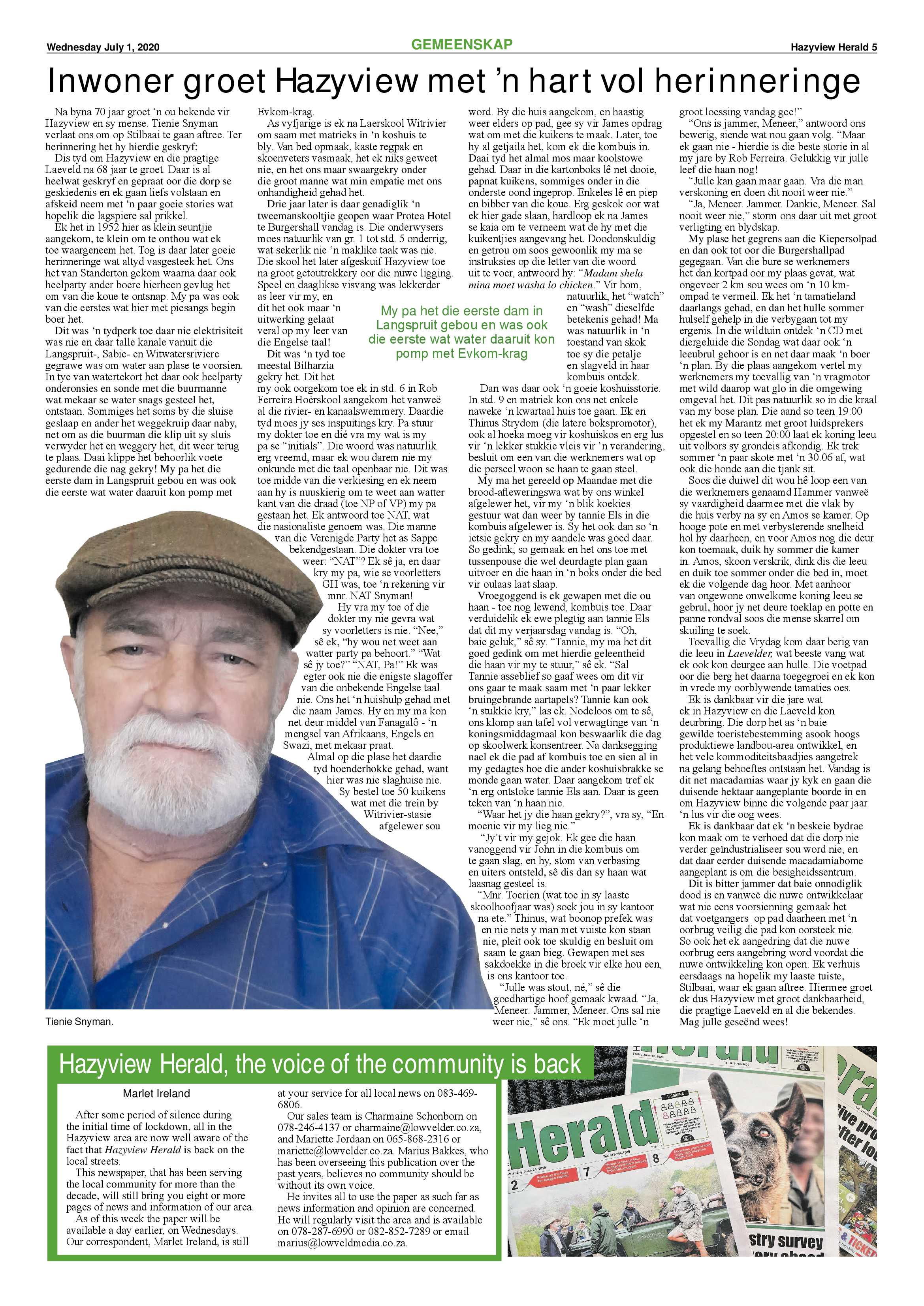 Hazyview Herald 1 July 2020 page 5