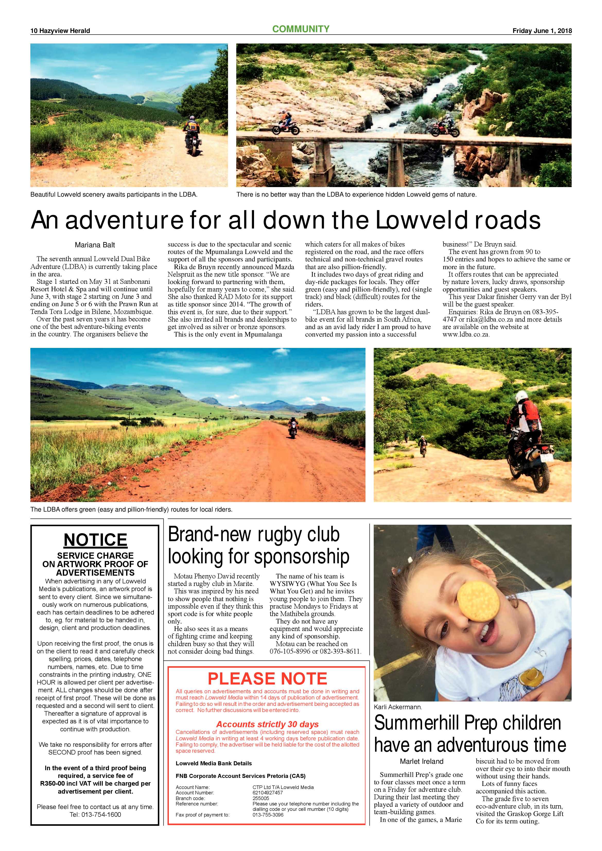 Hazyview Herald 1 June 2018 page 10