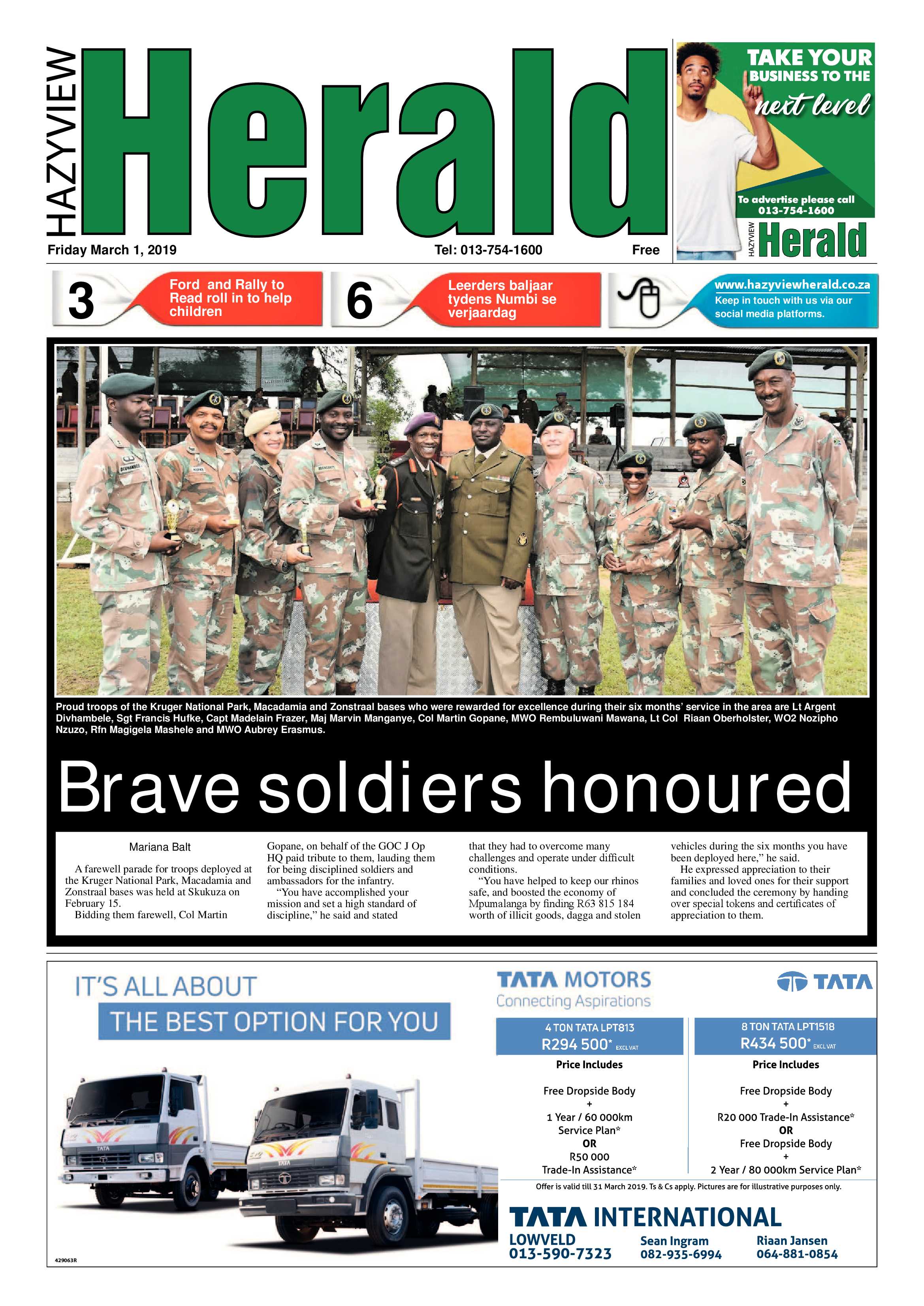 Hazyview Herald 1 March 2019 page 1