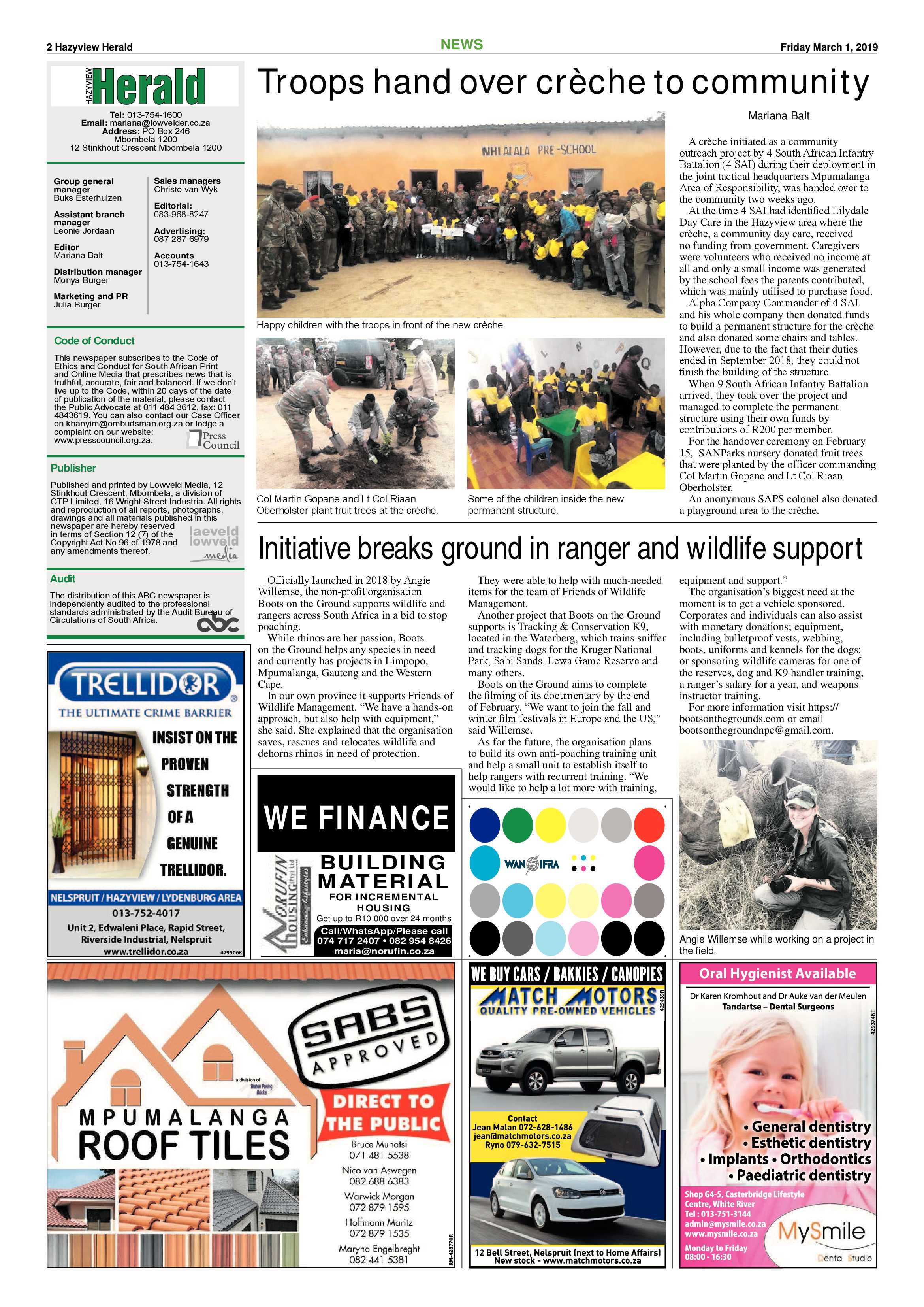 Hazyview Herald 1 March 2019 page 2