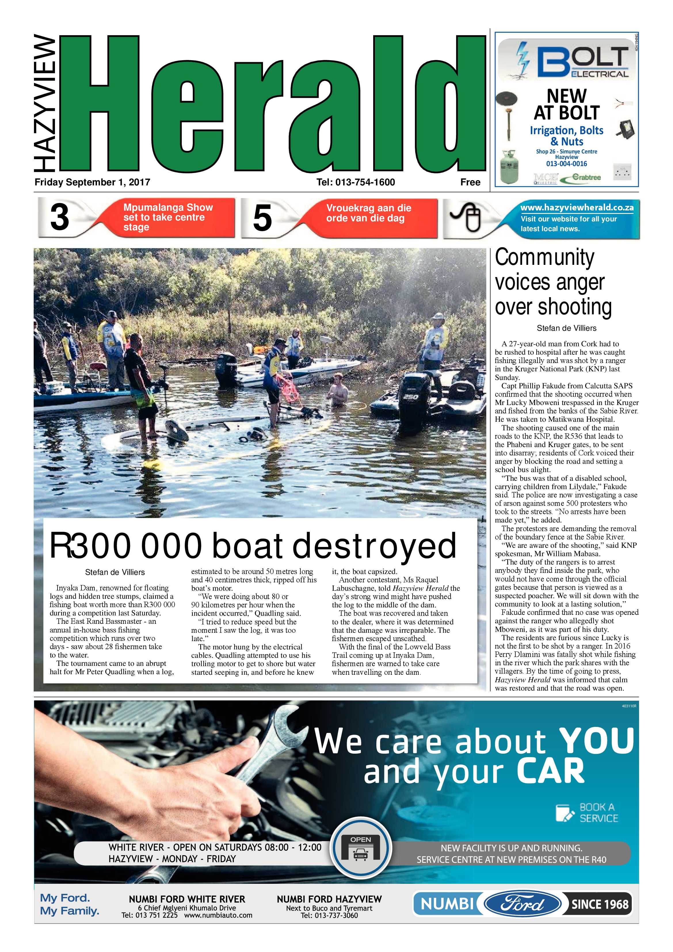 Hazyview Herald 1 September 2017 page 1