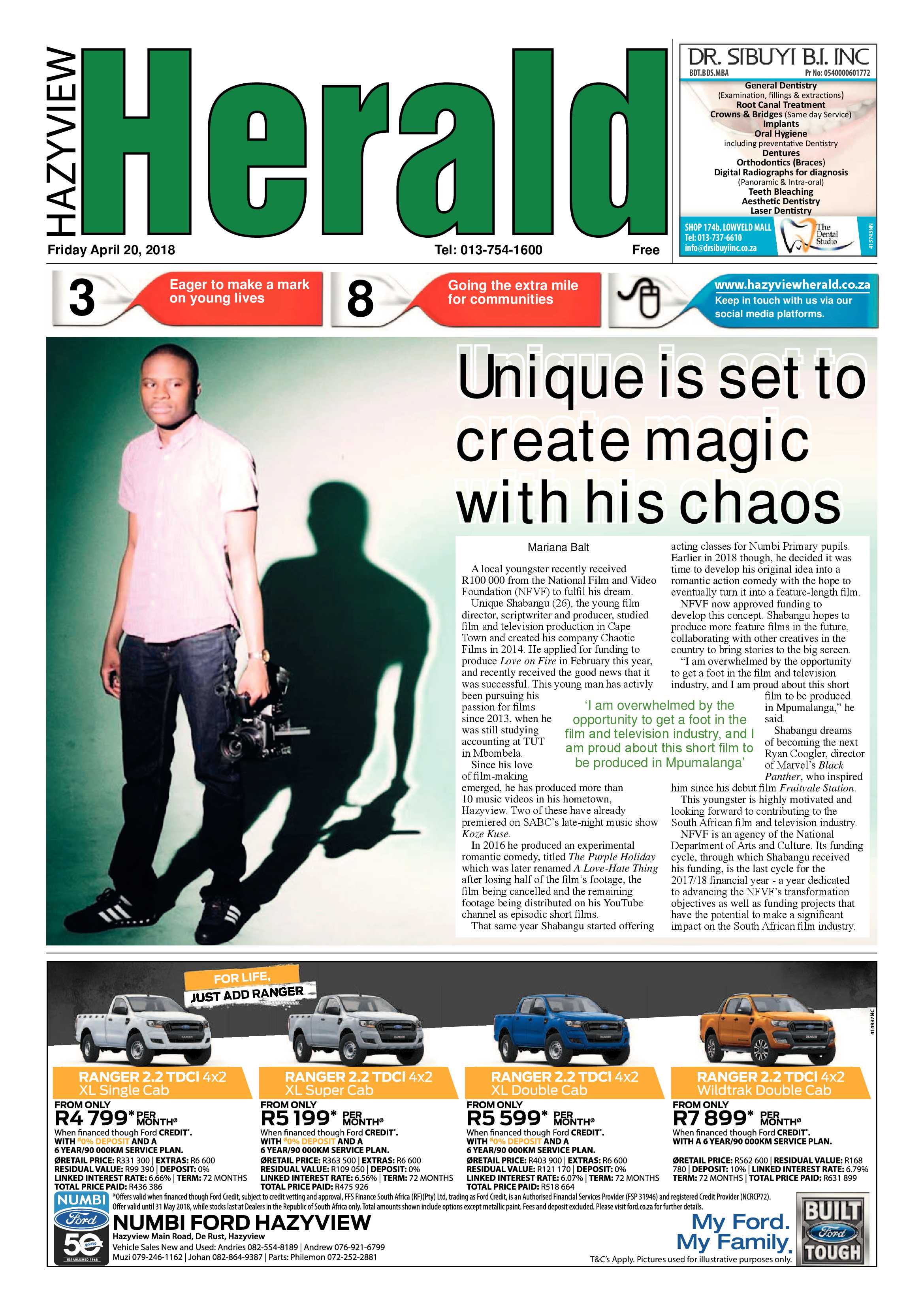 Hazyview Herald 20 April 2018 page 1