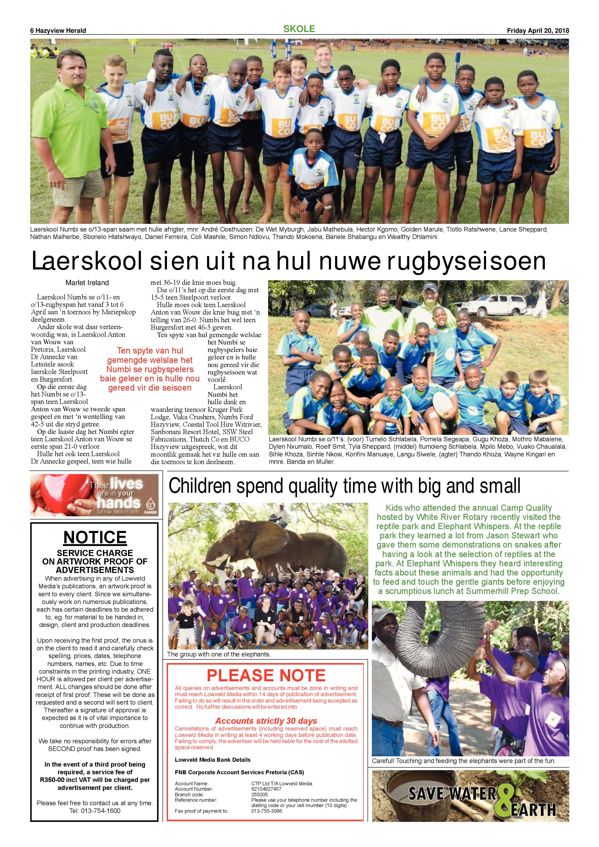 Hazyview Herald 20 April 2018 page 6