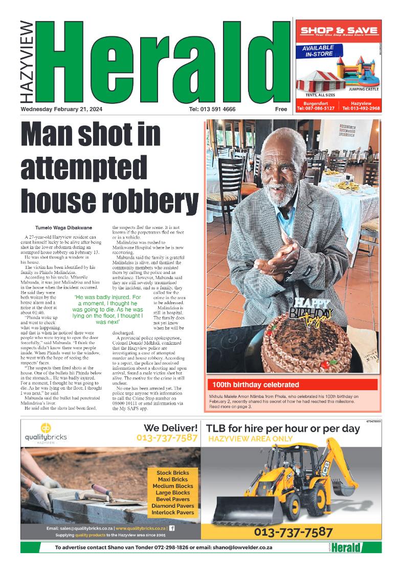 Hazyview Herald 21 February 2024 page 1