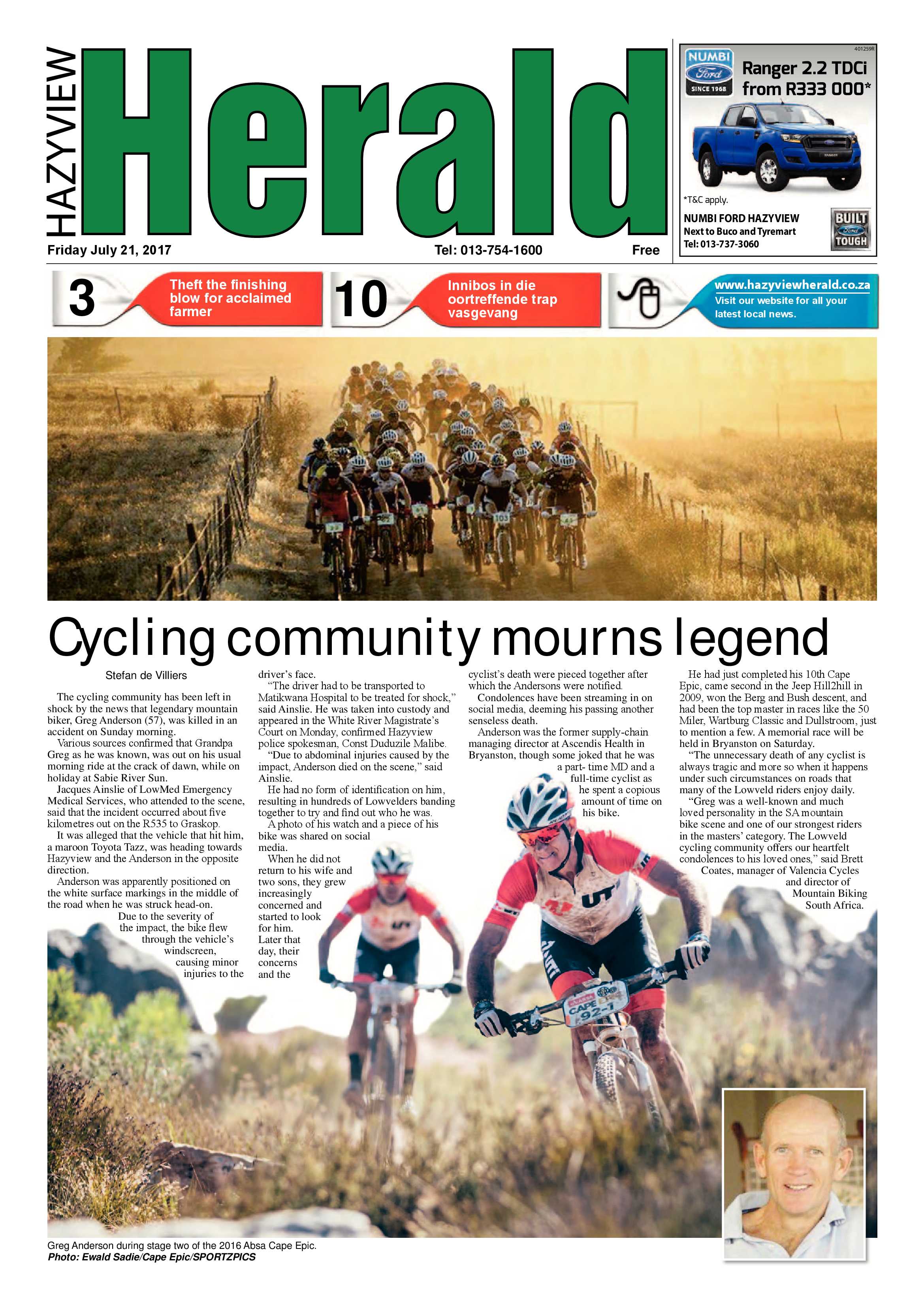 Hazyview Herald 21 July 2017 page 1