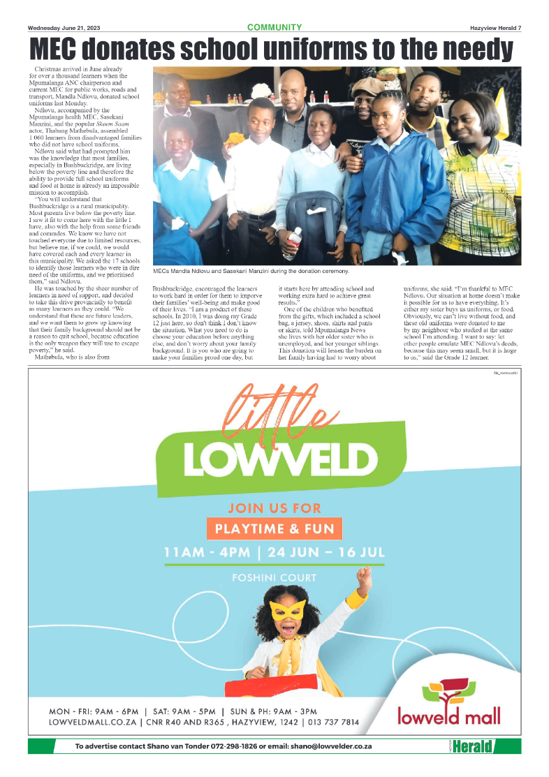 Hazyview Herald 21 June 2023 page 7