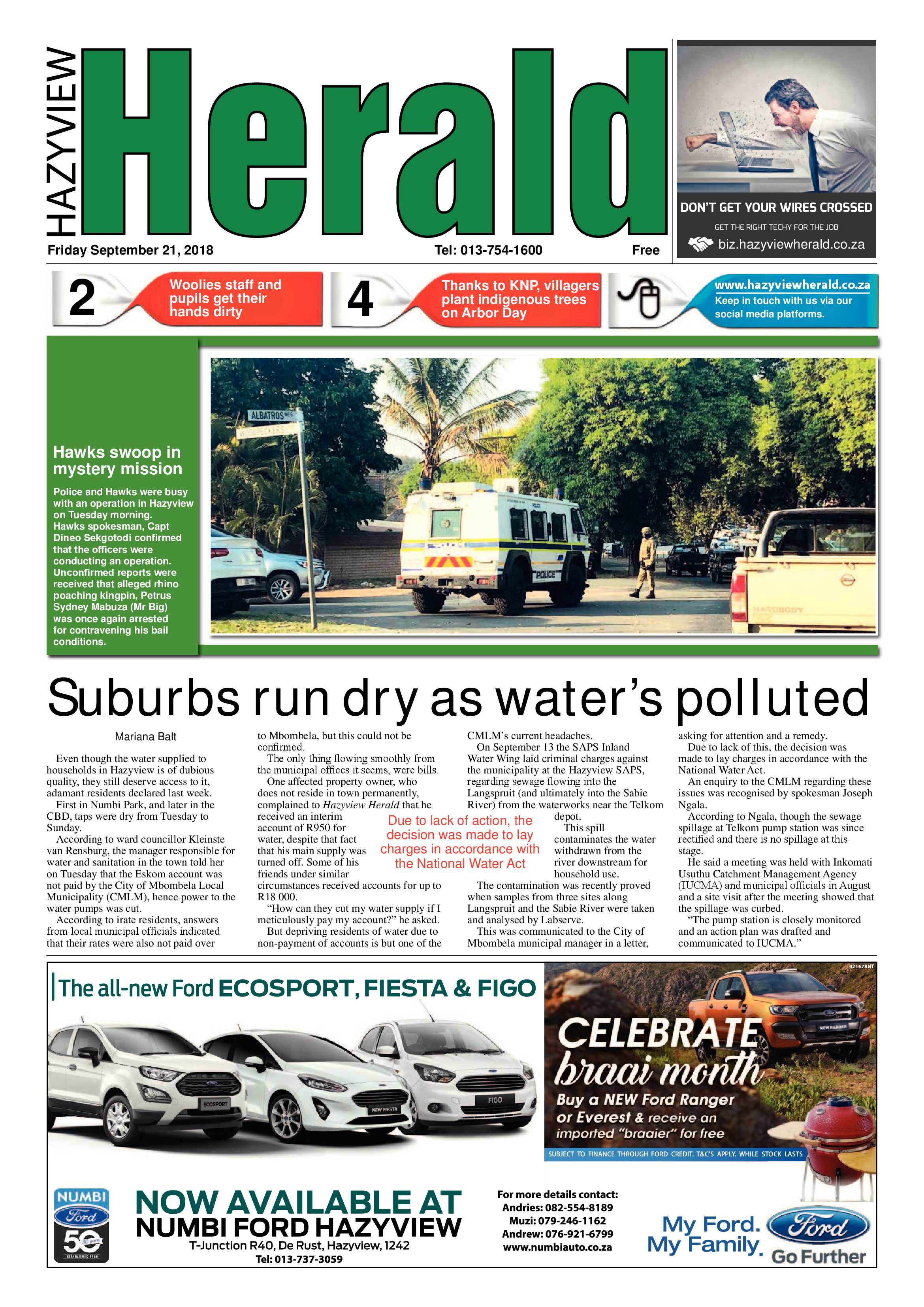 Hazyview Herald 21 September 2018 page 1