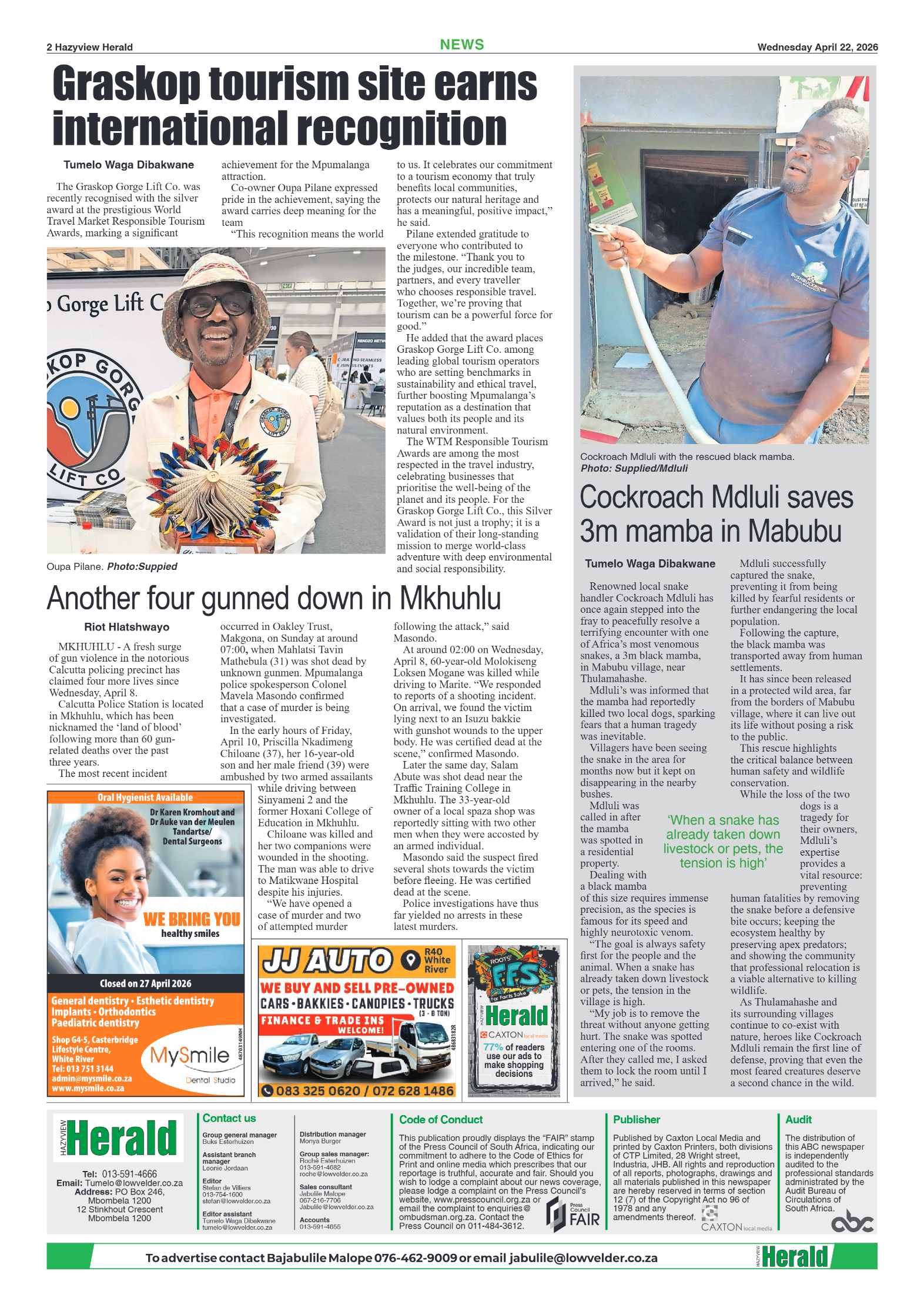 Hazyview Herald 22 April 2026 page 2