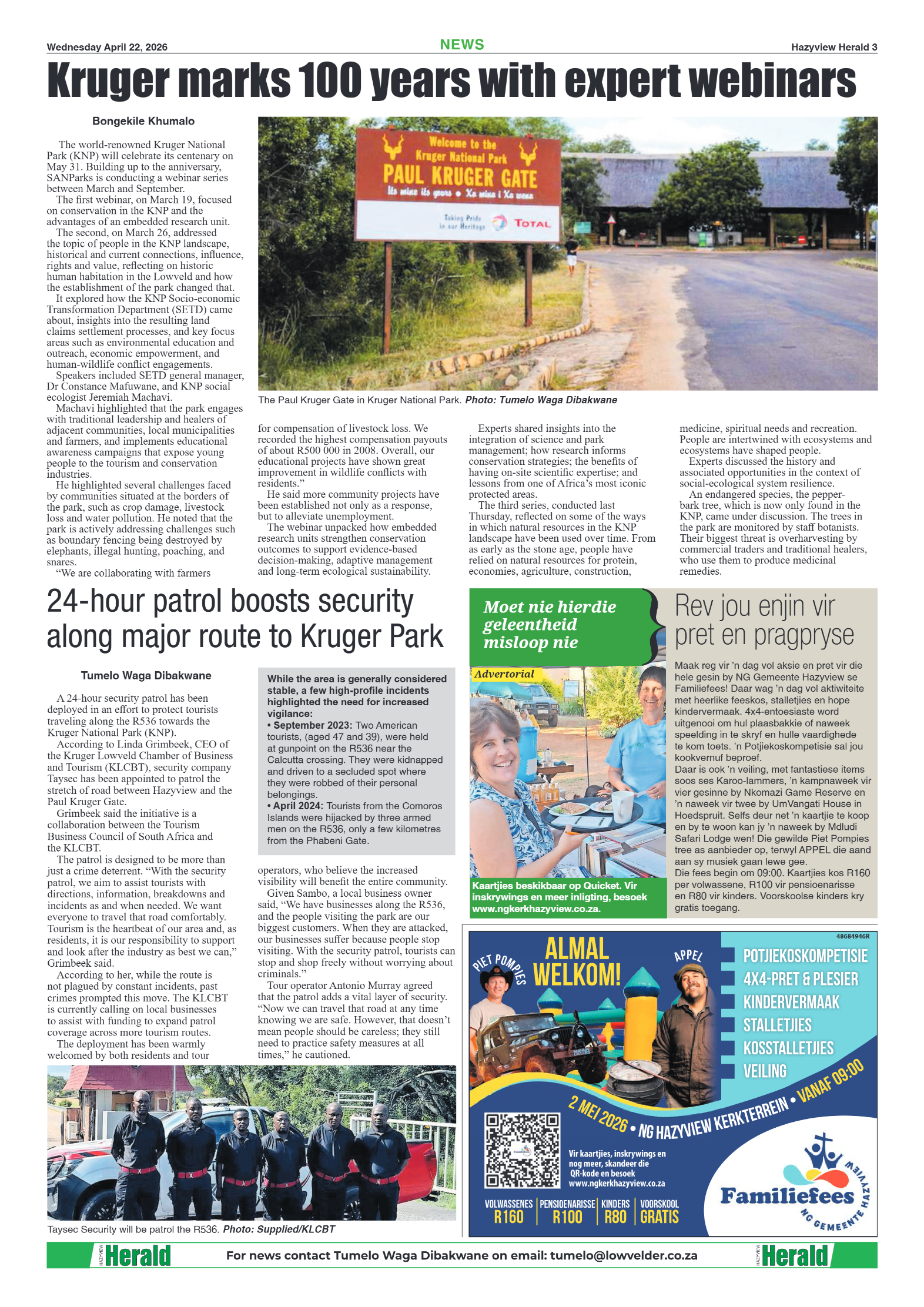 Hazyview Herald 22 April 2026 page 3
