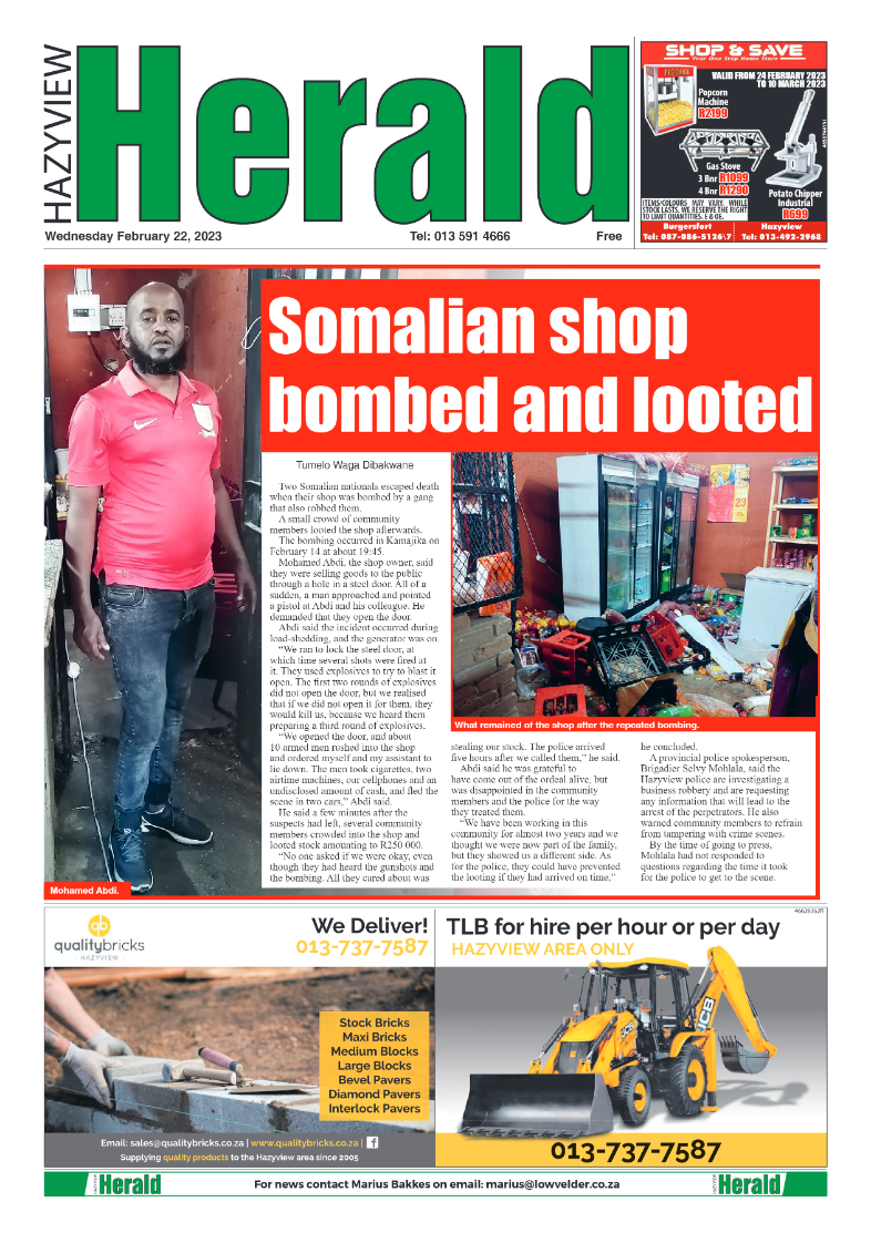 Hazyview Herald 22 February 2023 page 1