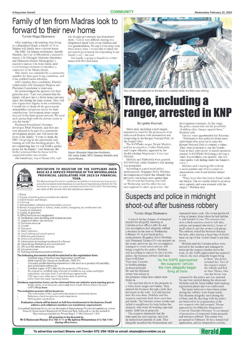 Hazyview Herald 22 February 2023 page 4