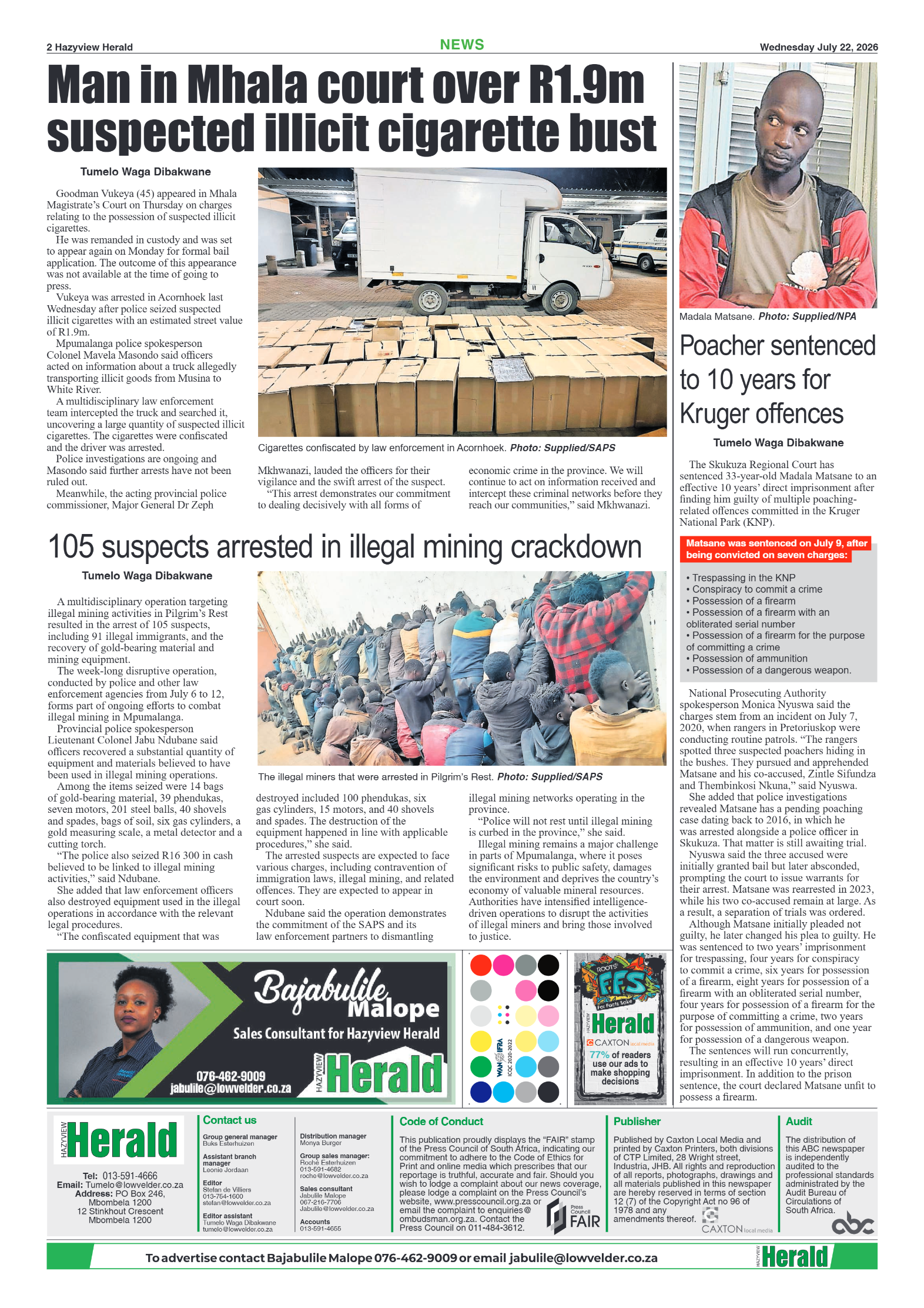Hazyview Herald 22 July 2026 page 2