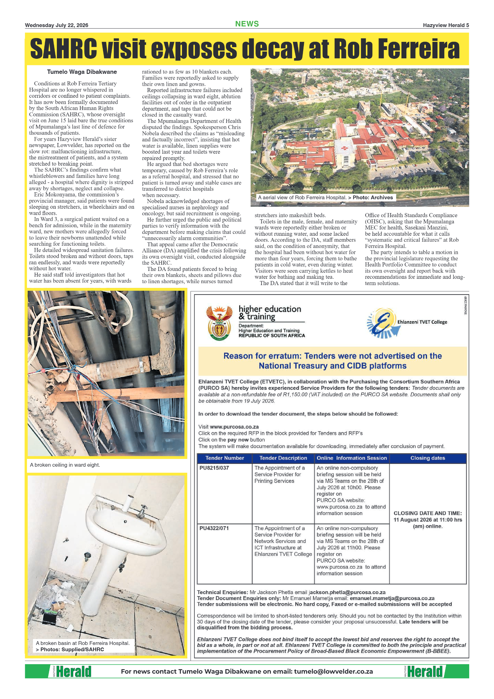 Hazyview Herald 22 July 2026 page 5
