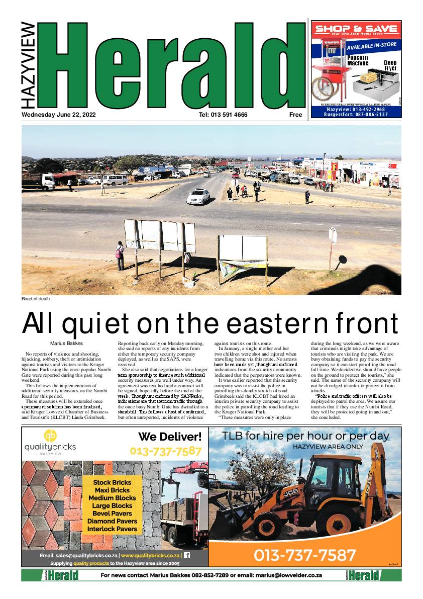 Hazyview Herald 22 June 2022 page 1