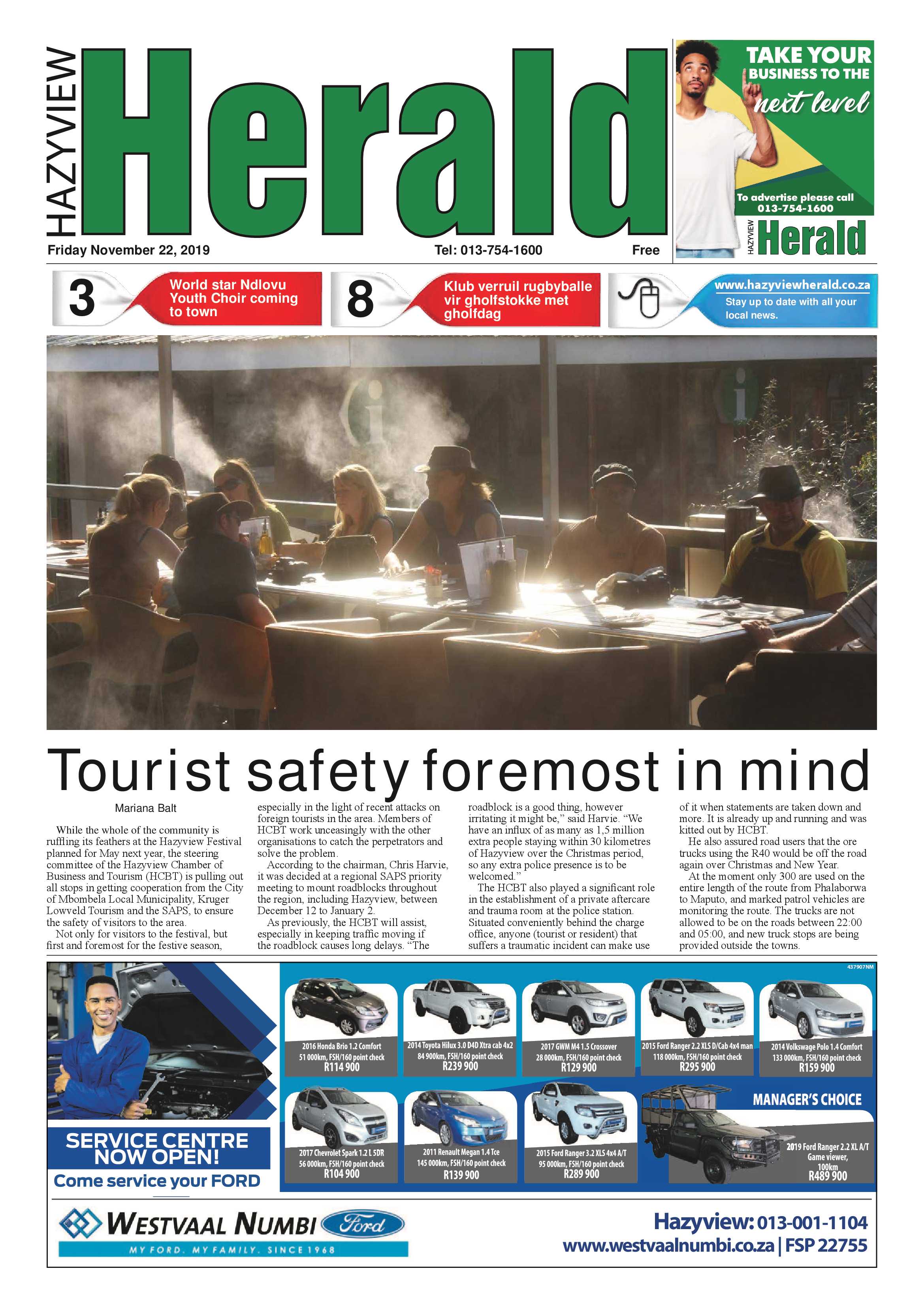Hazyview Herald 22 November 2019 page 1