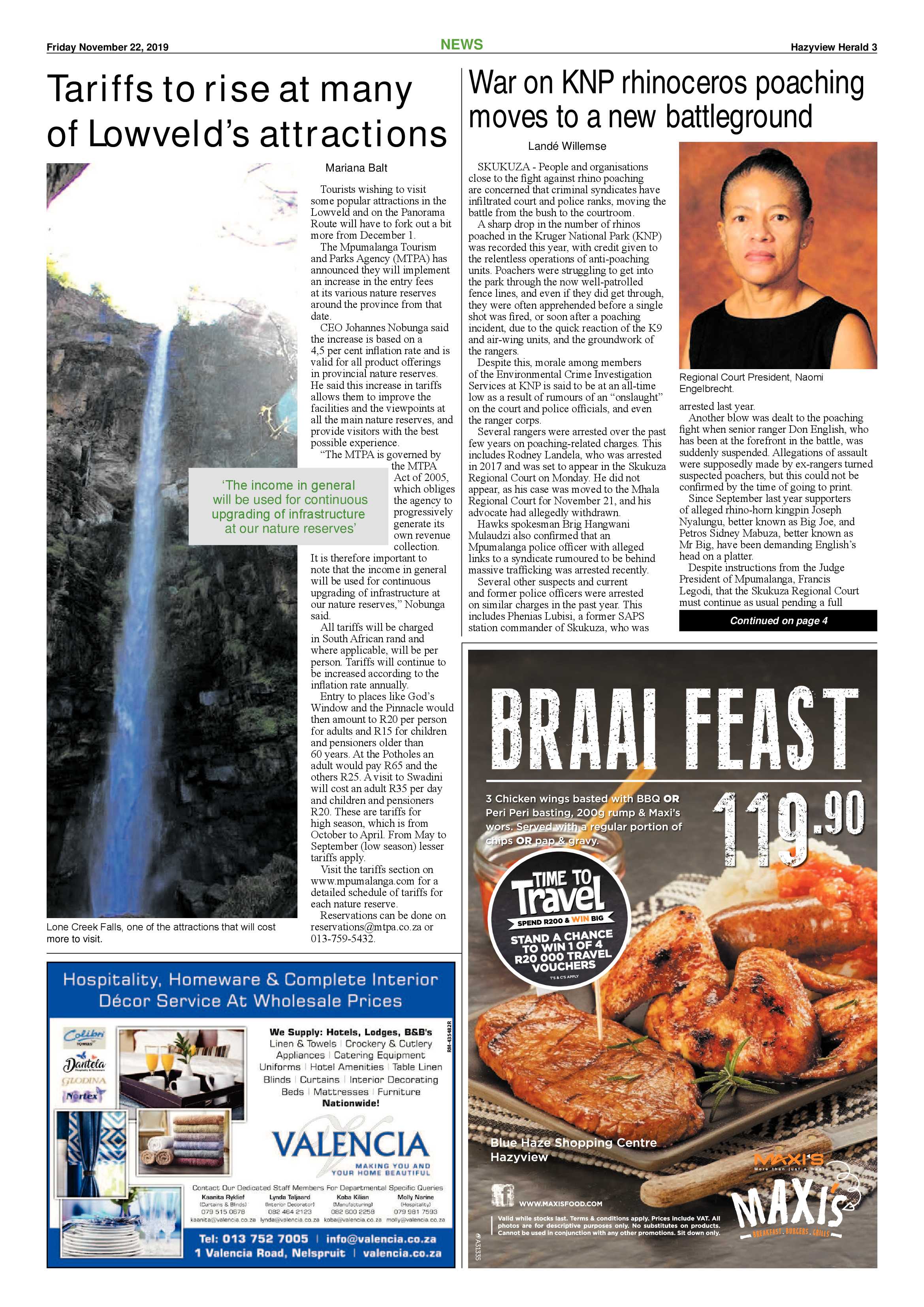 Hazyview Herald 22 November 2019 page 3