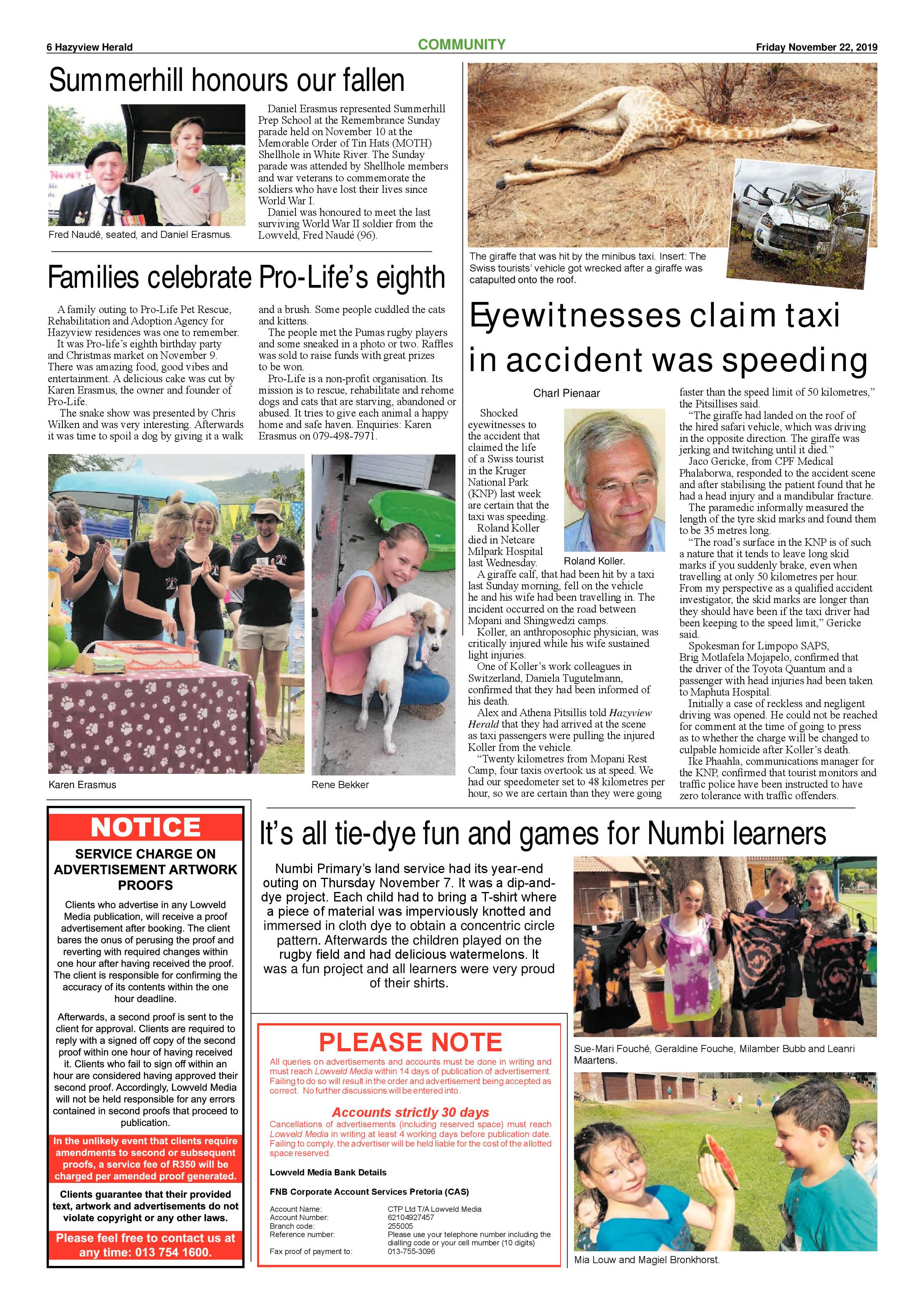 Hazyview Herald 22 November 2019 page 6