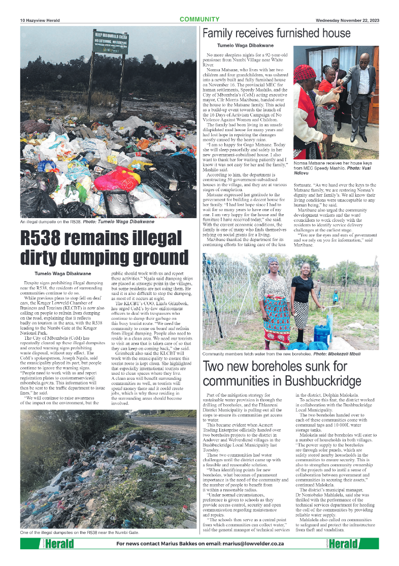 Hazyview Herald 22 November 2023 page 10