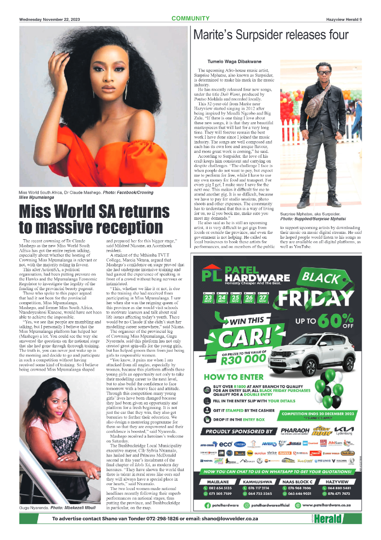 Hazyview Herald 22 November 2023 page 9