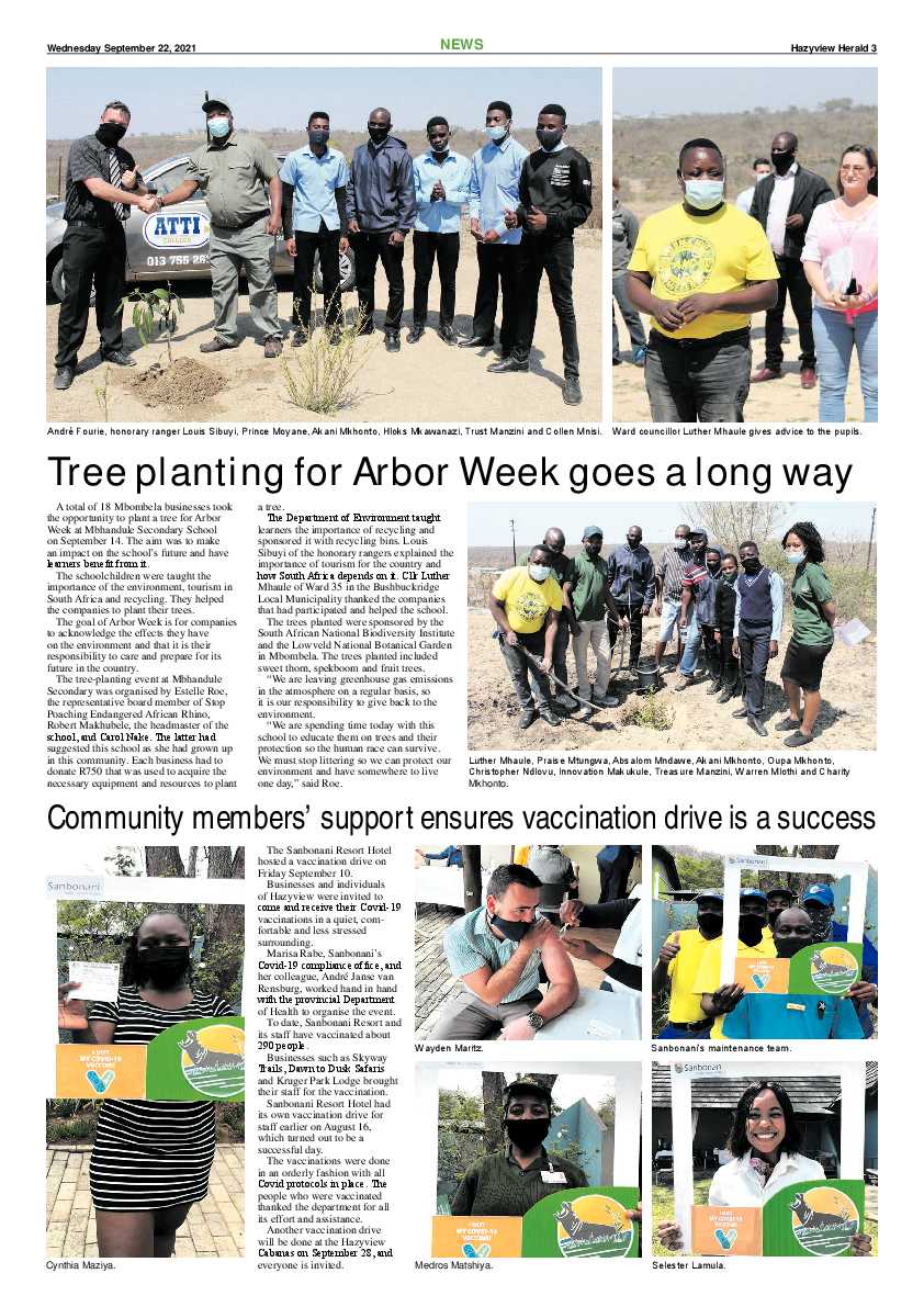 Hazyview Herald 22 September 2021 page 3